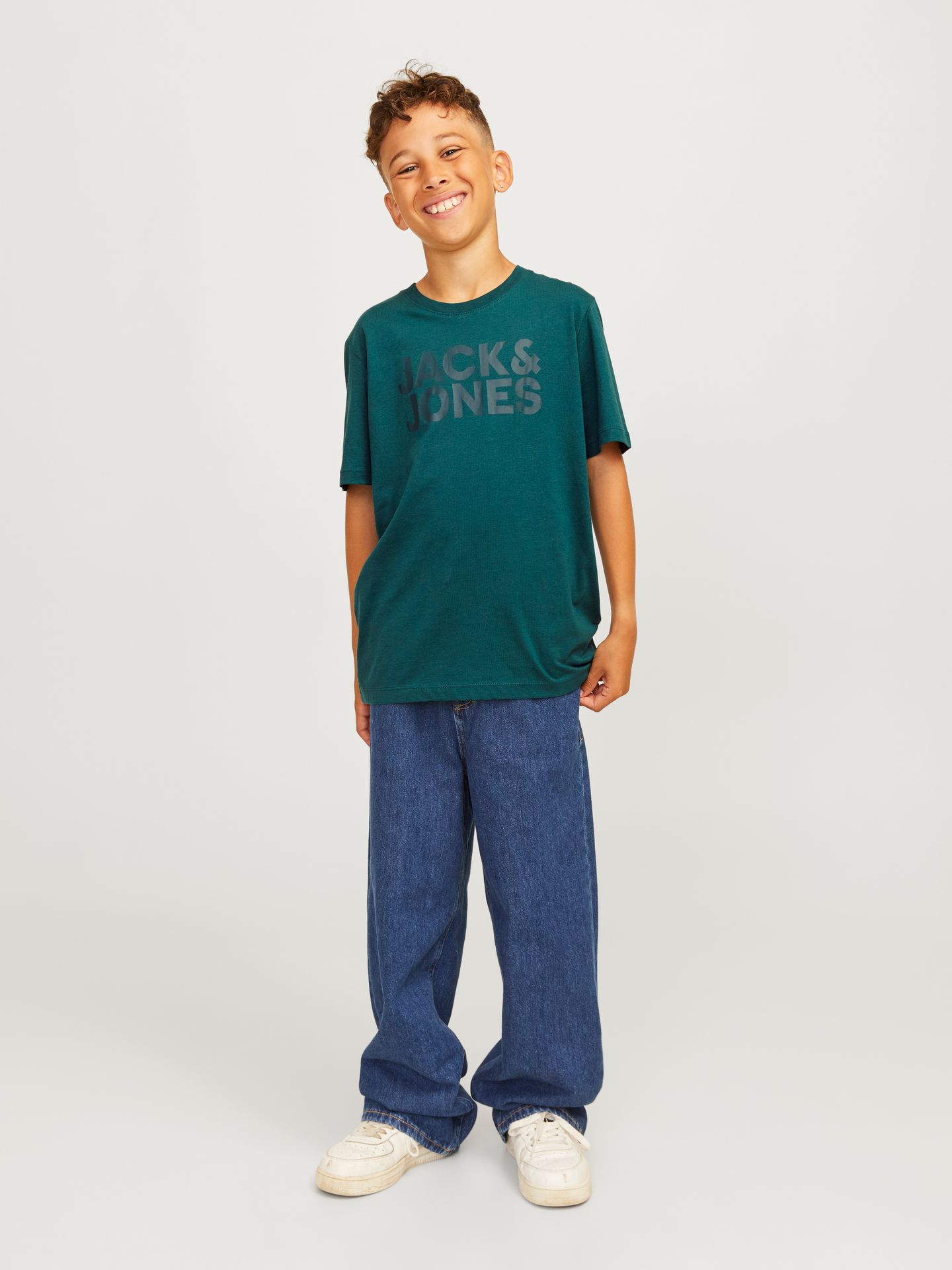 Jack & Jones JJECORP LOGO TEE SS O-NECK NOOS JNR Deep Teal/JR /LARGE PRINT W.Deep Te 2900149192018