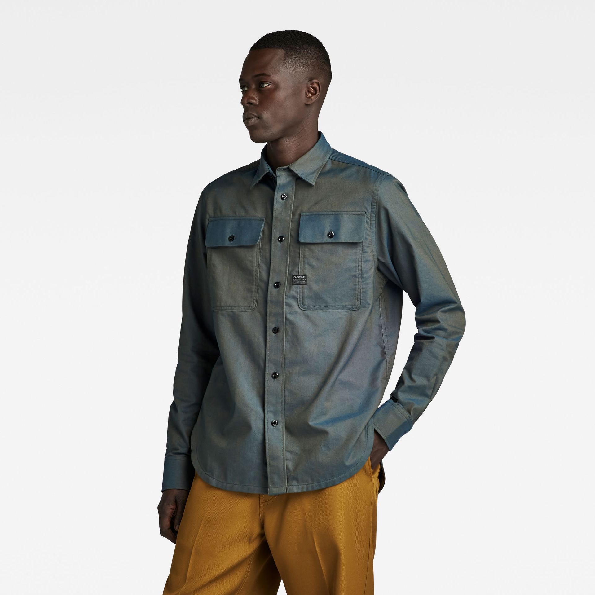 G-star Raw CPO Regular Shirt l\s G099 galaxy fisher/tobacco oxford 2900149252040