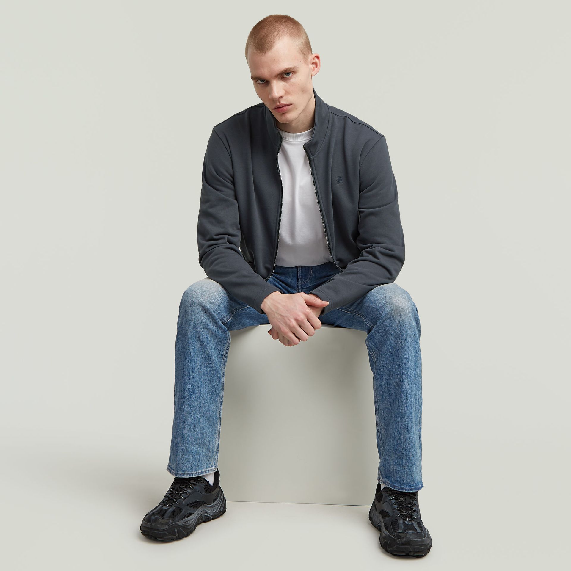 G-star Raw Nifous zip thru sw H392 india ink 2900158715062