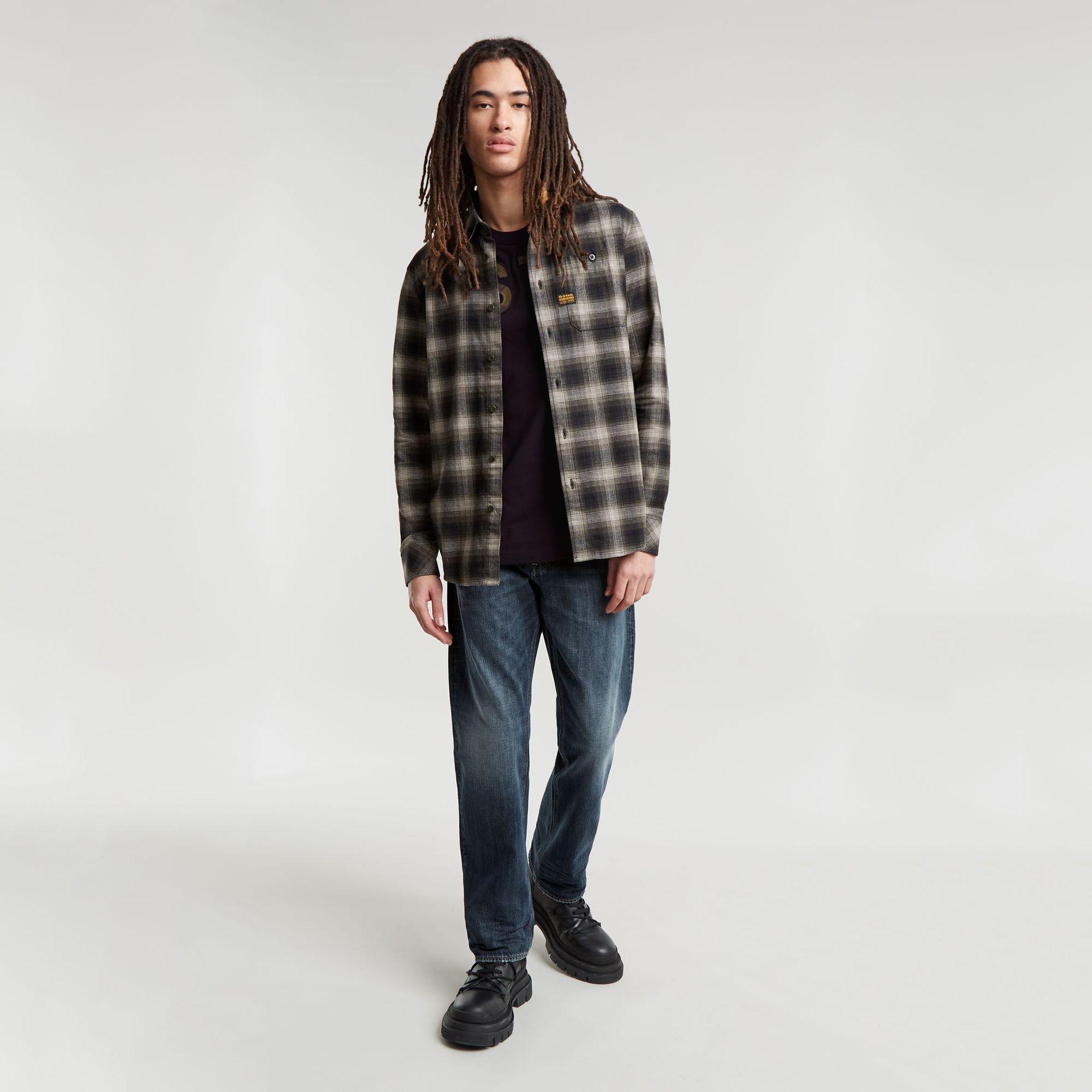 G-star Raw Bristum 2.0 Slim Shirt l\s G721 dk moss arthur check 2900149275032