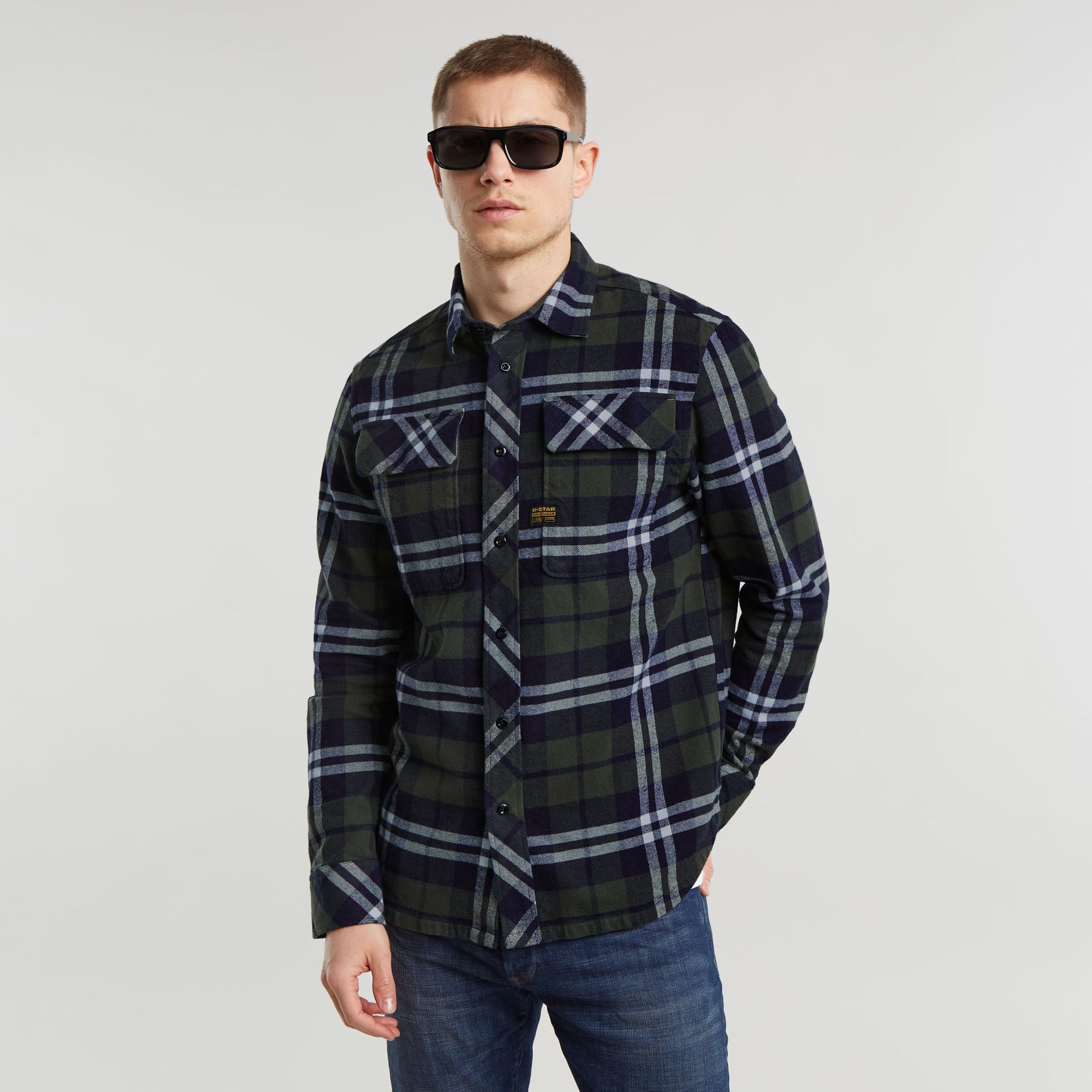 G-star Raw CPO Regular Shirt l\s G708 rinsed botan check 2900149277081