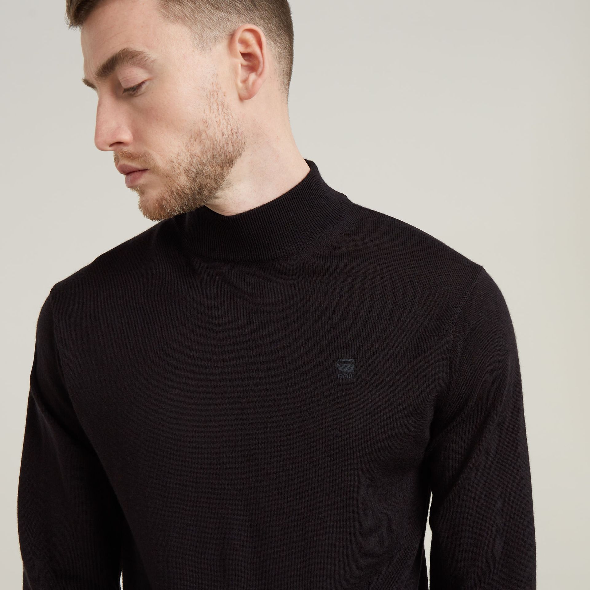 G-star Raw Premium core mock knit 6484 dk black 2900149281064