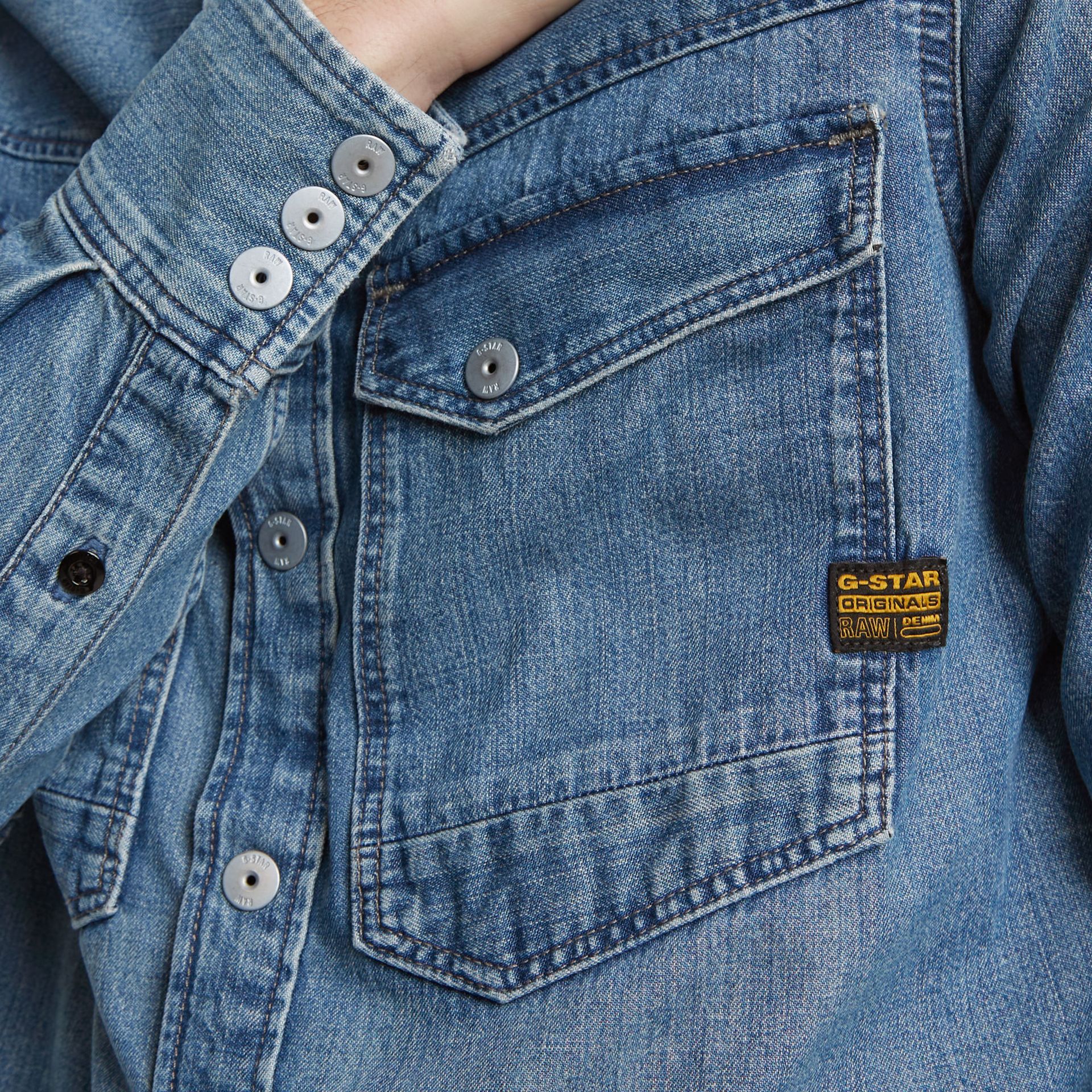 G-star Raw Dakota regular shirt l\s G797 faded coastal waters 2900149282030