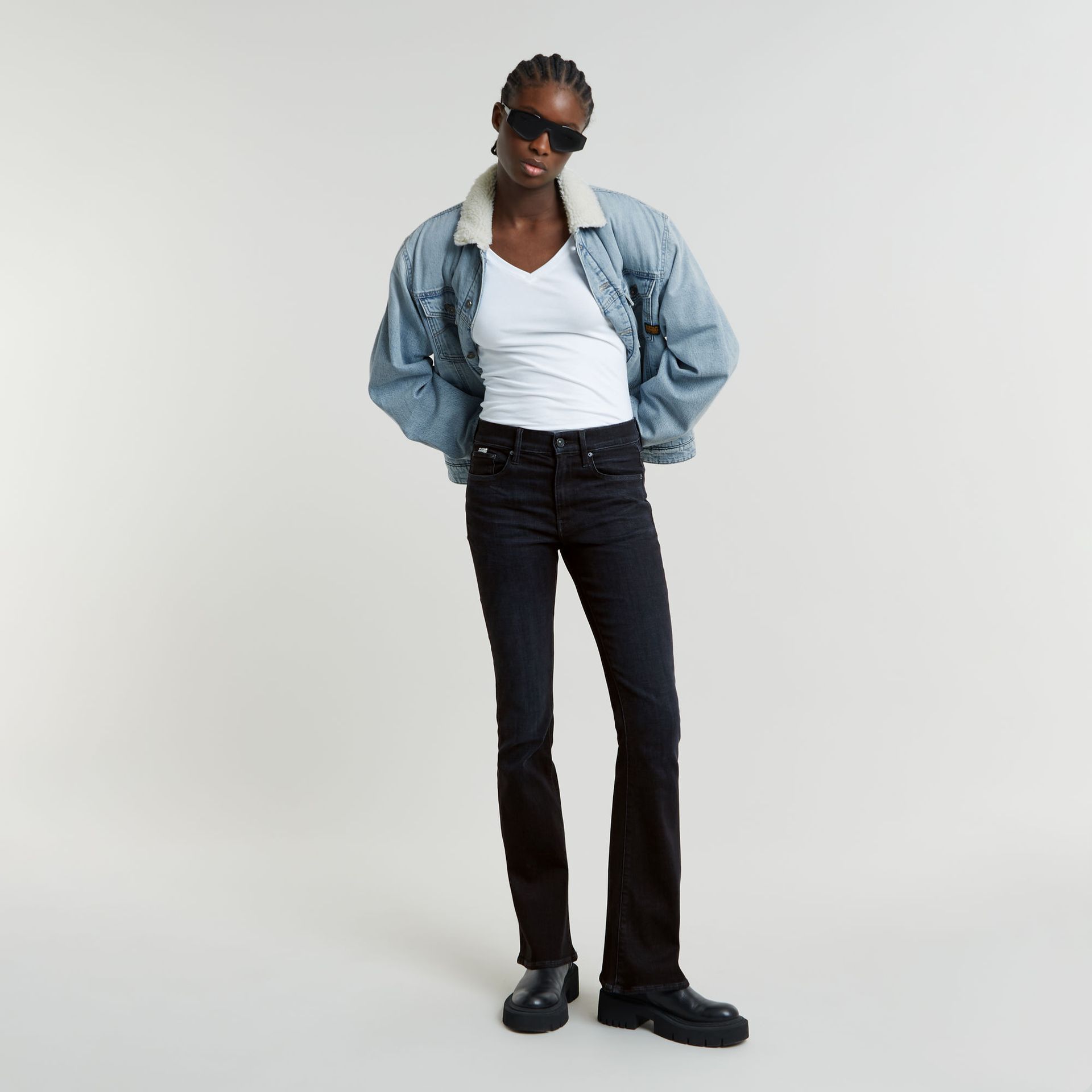 G-star Raw 3301 Flare Wmn G730 worn in black vortex 2900149289305