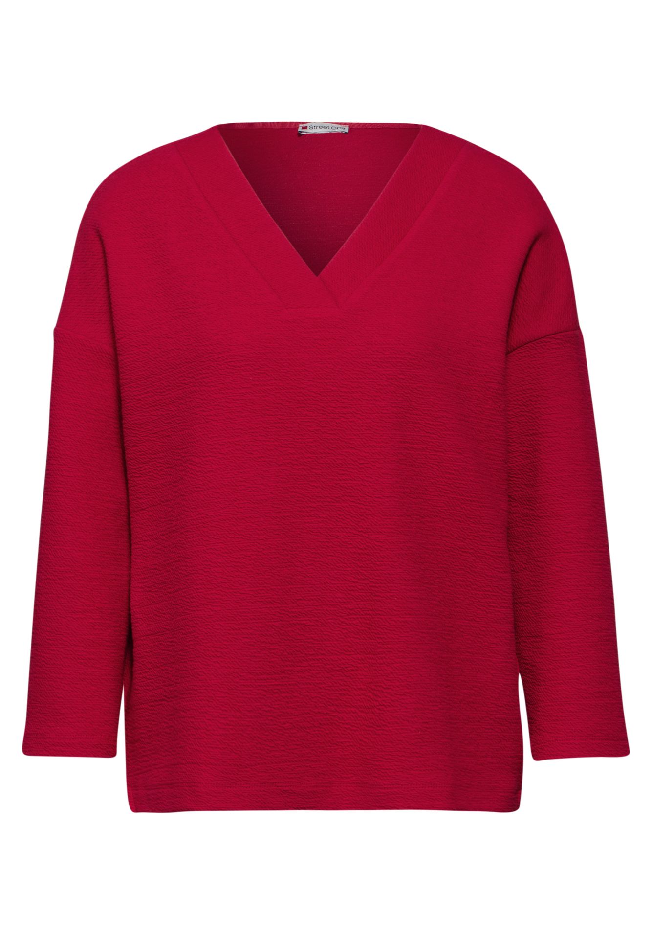 Street-One A322236 structure v-neck shirt autumn red 00109478-EKA19000200000543