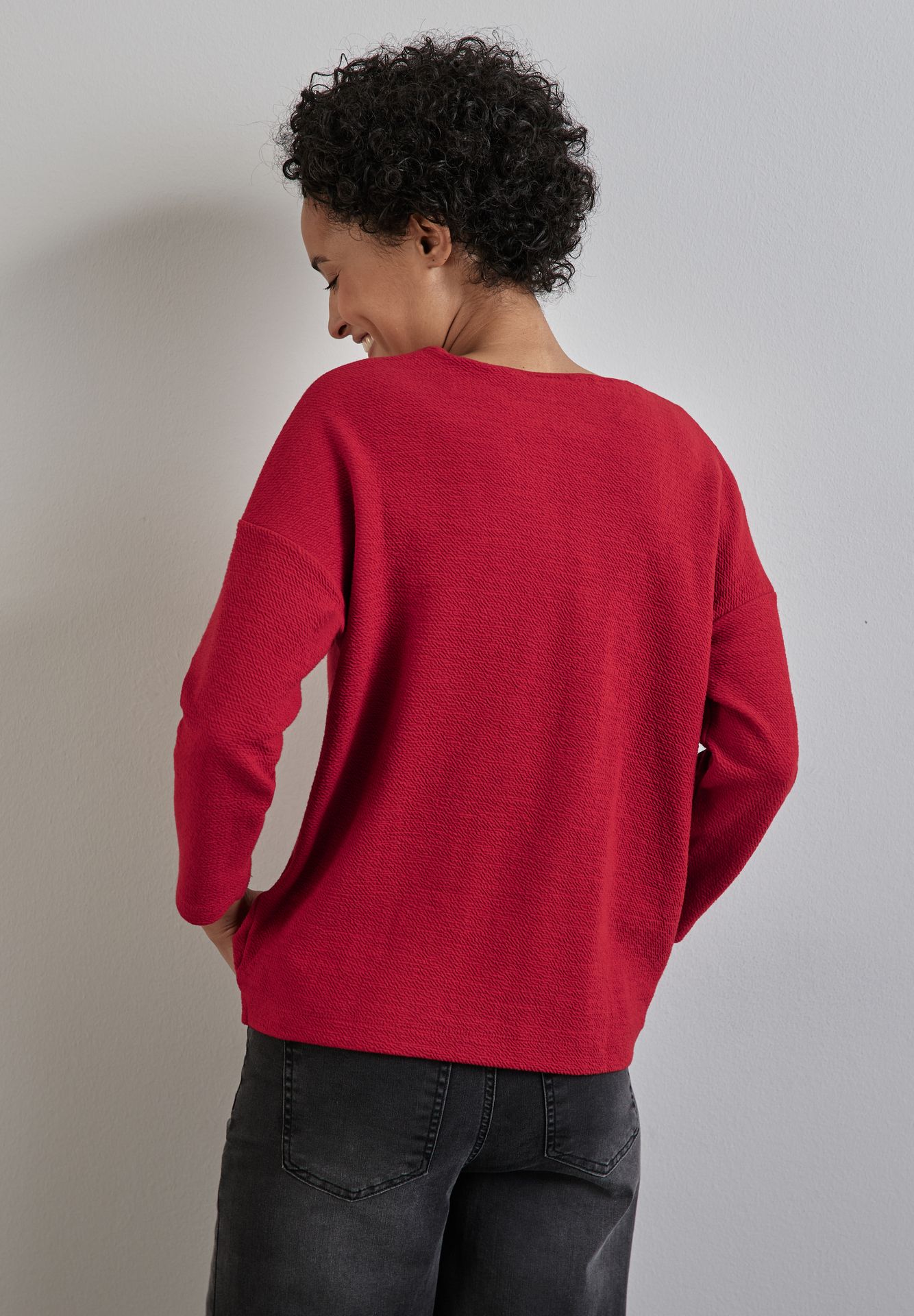 Street-One A322236 structure v-neck shirt autumn red 2900149351040