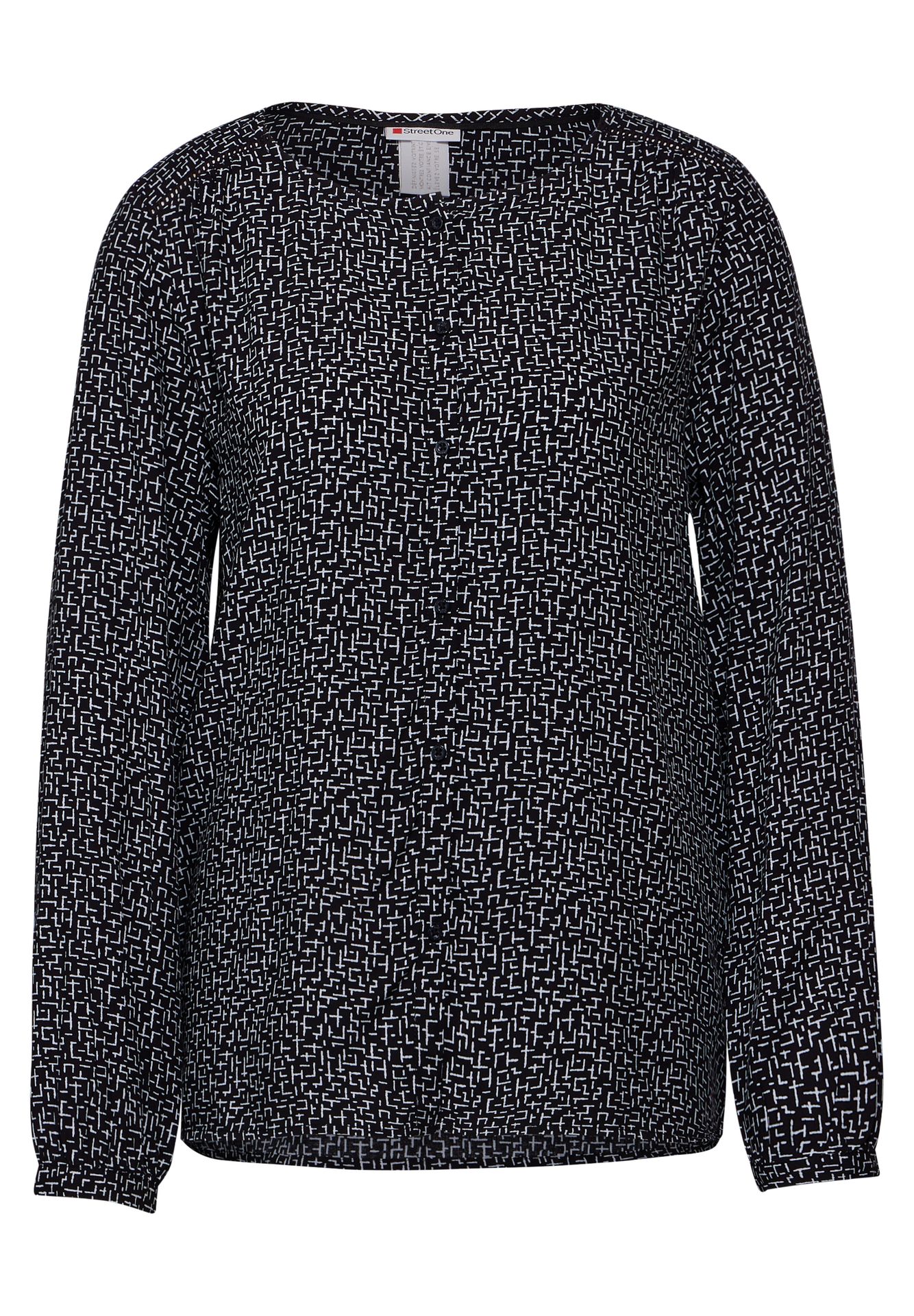 Street-One A345115 Printed button roundneck bl black 00109492-L0019000200000011