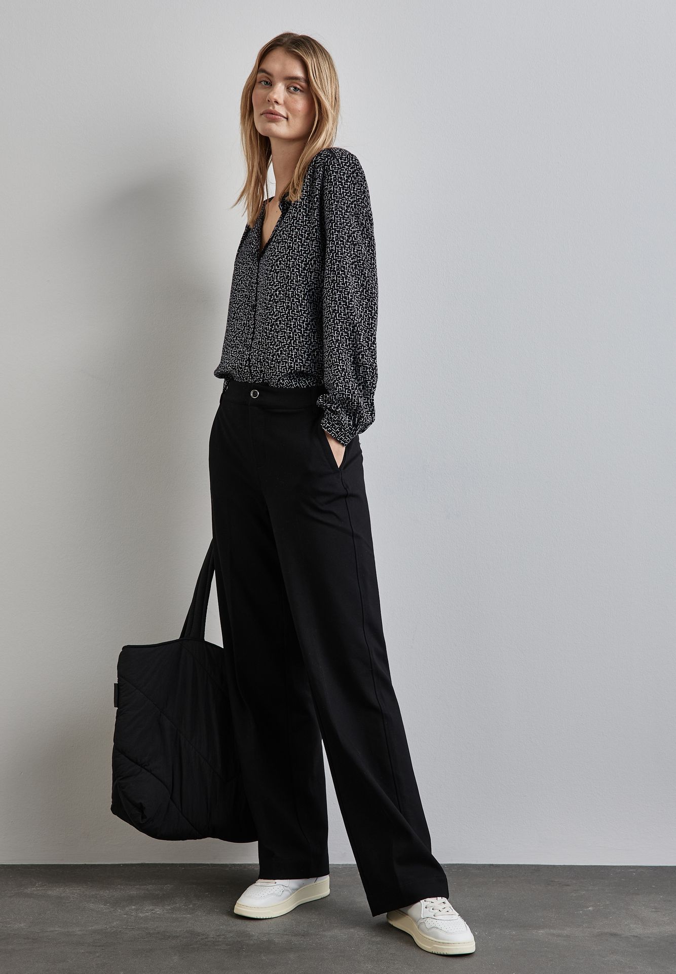 Street-One A345115 Printed button roundneck bl black 2900149381054