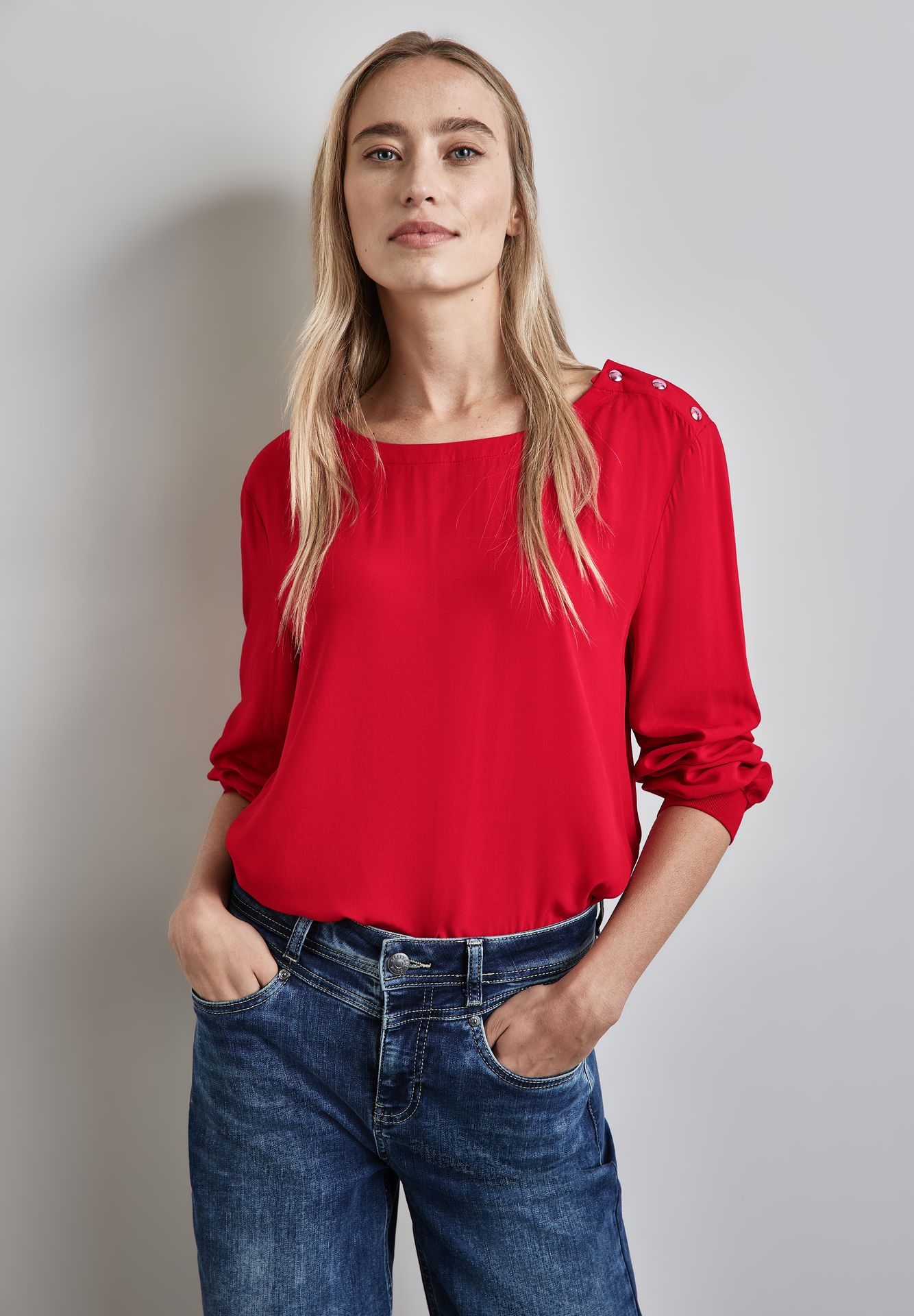 Street-One A345131 Solid blouse w pressbuttons autumn red 2900149391022