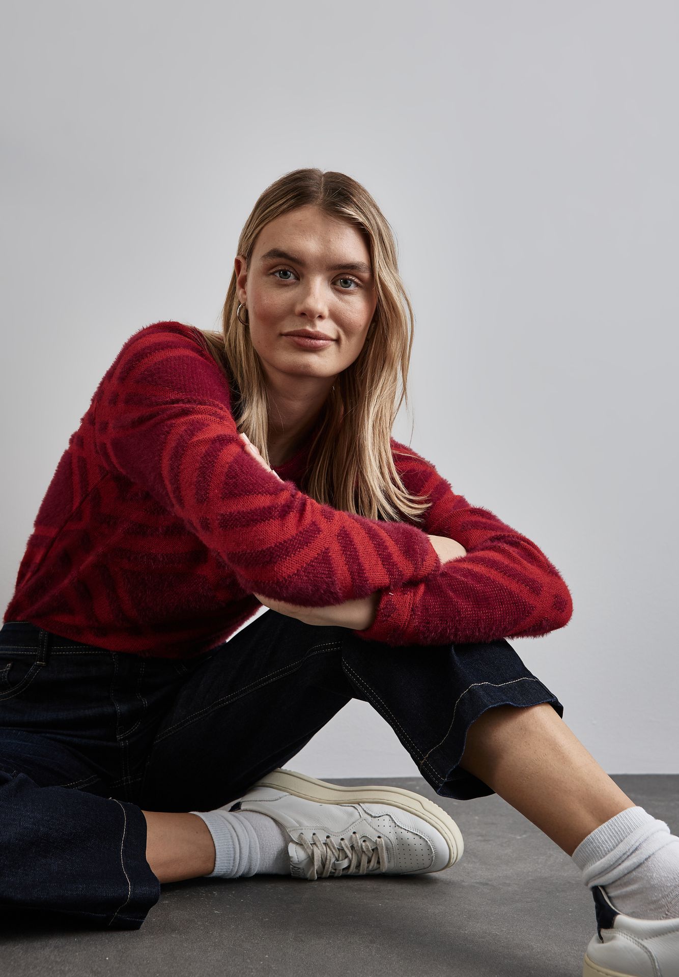 Street-One A322234 LTD QR fluffy dessin shirt beet red 2900149459050