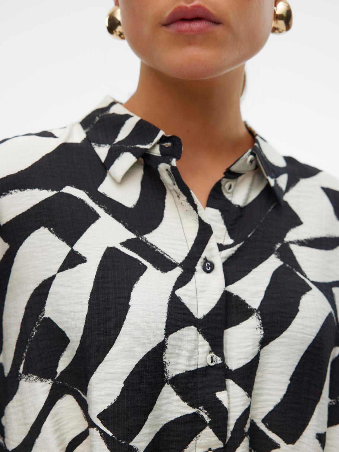 Vero Moda VMJOSS ARIA KNOT LS SHIRT WVN GA Black/COATED 2900149504033