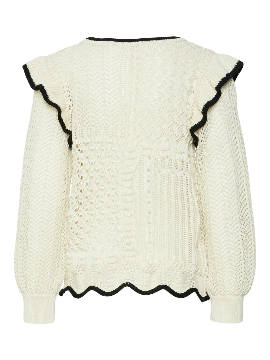 Vero Moda VMMADELYN LS O-NECK SHORT PULLOVER Birch/Dicte 2900149529036