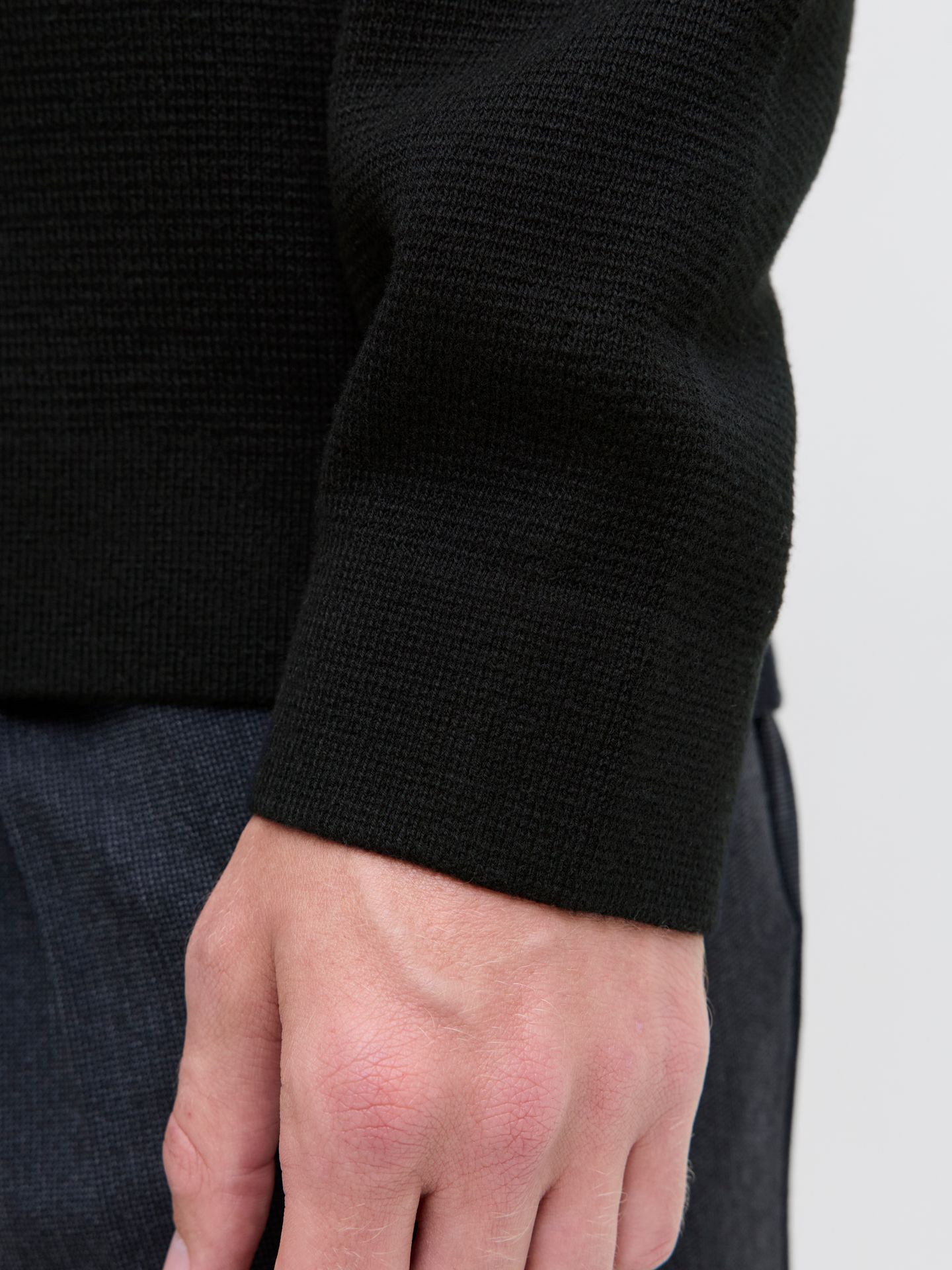 Jack & Jones JPRBLAMILANO STITCH KNIT CREW NECK Black 2900169736049