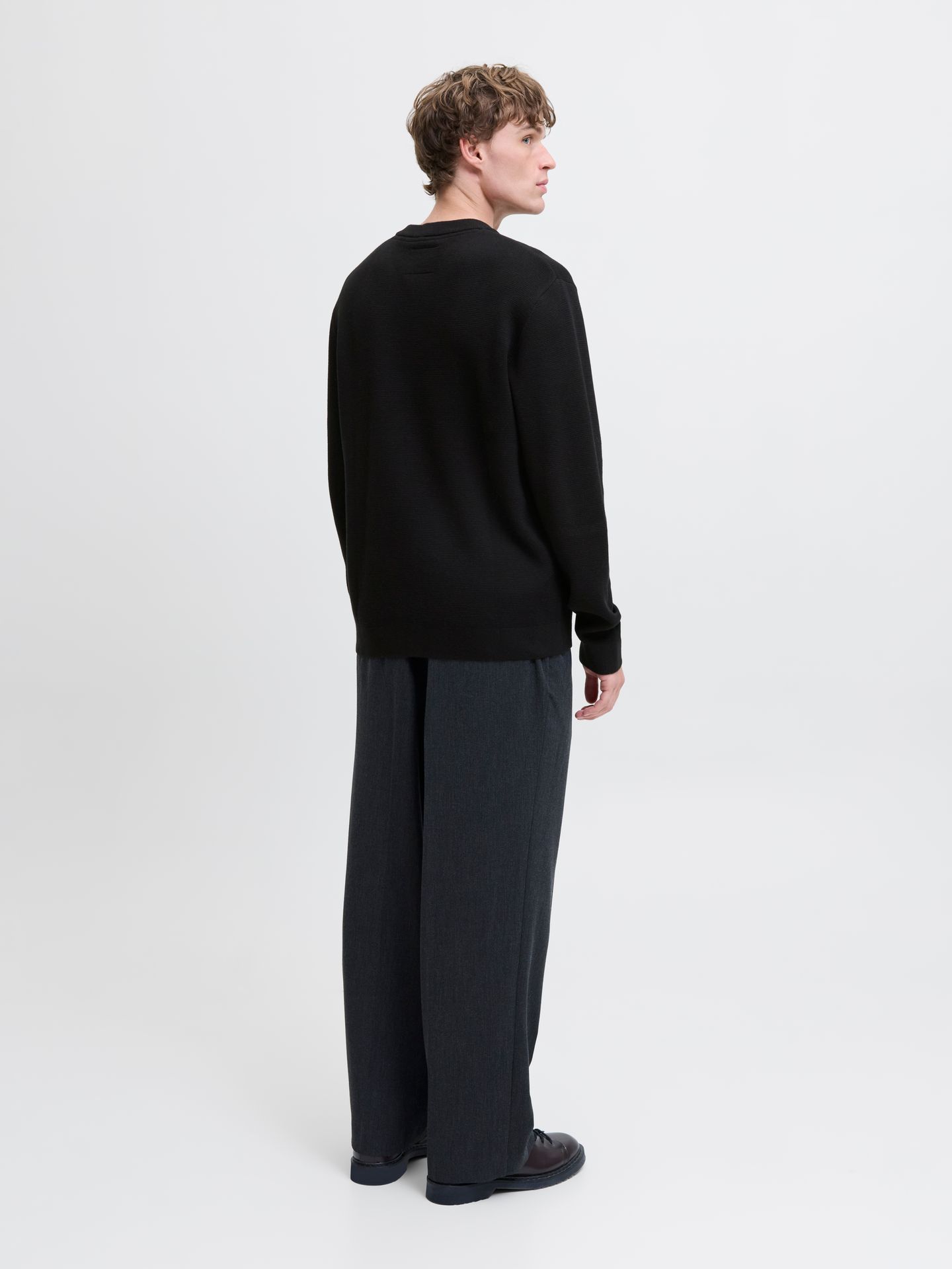 Jack & Jones JPRBLAMILANO STITCH KNIT CREW NECK Black 2900169736049