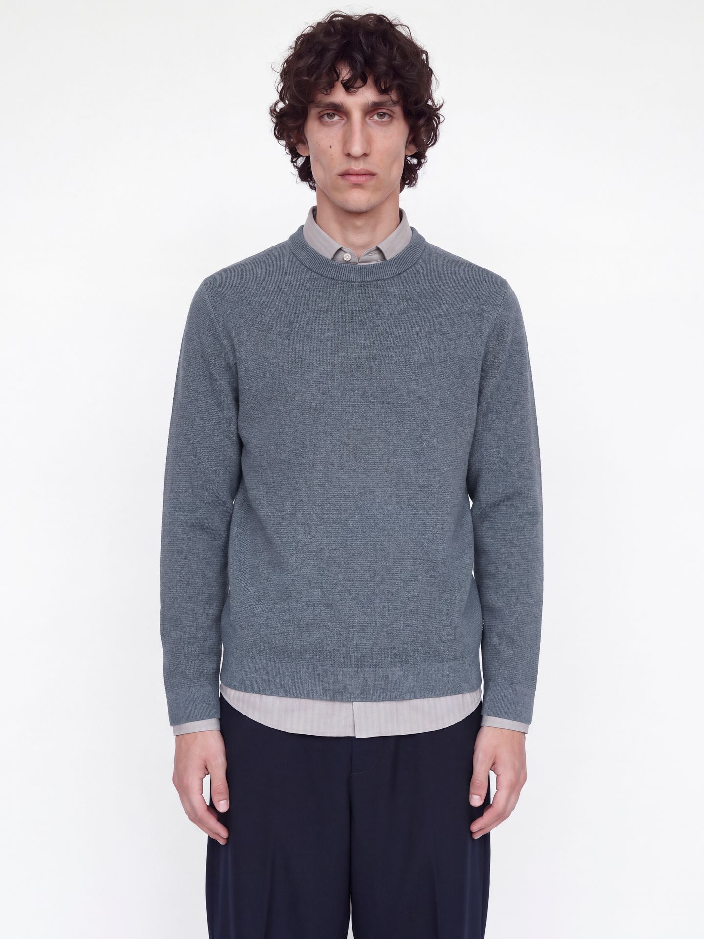 Jack & Jones JPRBLAMILANO STITCH KNIT CREW NECK Turbulence/Twist 00109572-EKA26011400003656