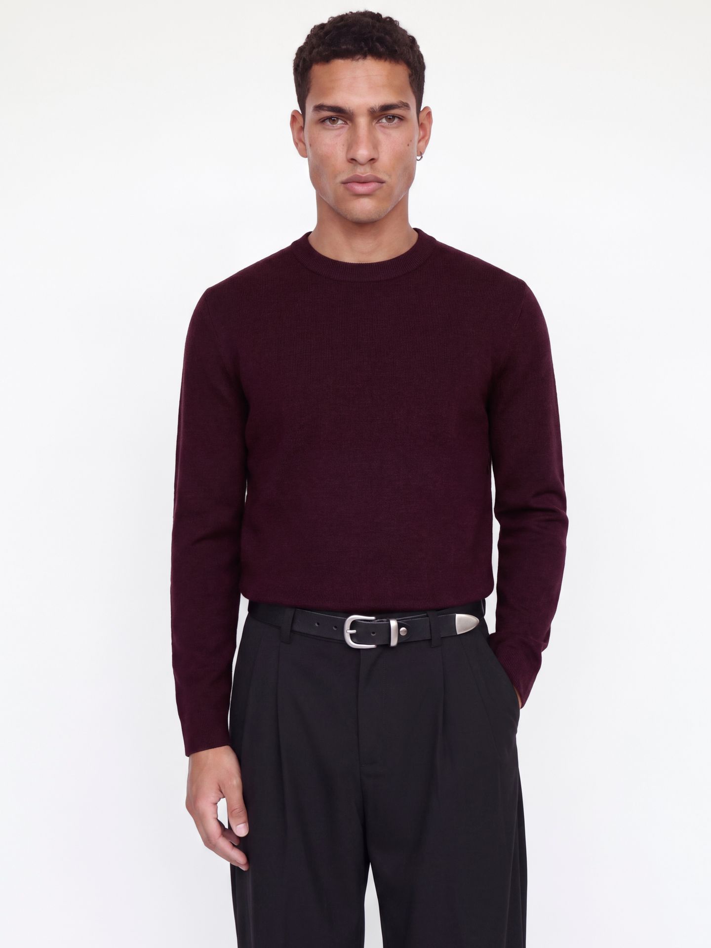 Jack & Jones JPRBLAMILANO STITCH KNIT CREW NECK Bitter Chocolate/Melange 2900169629013