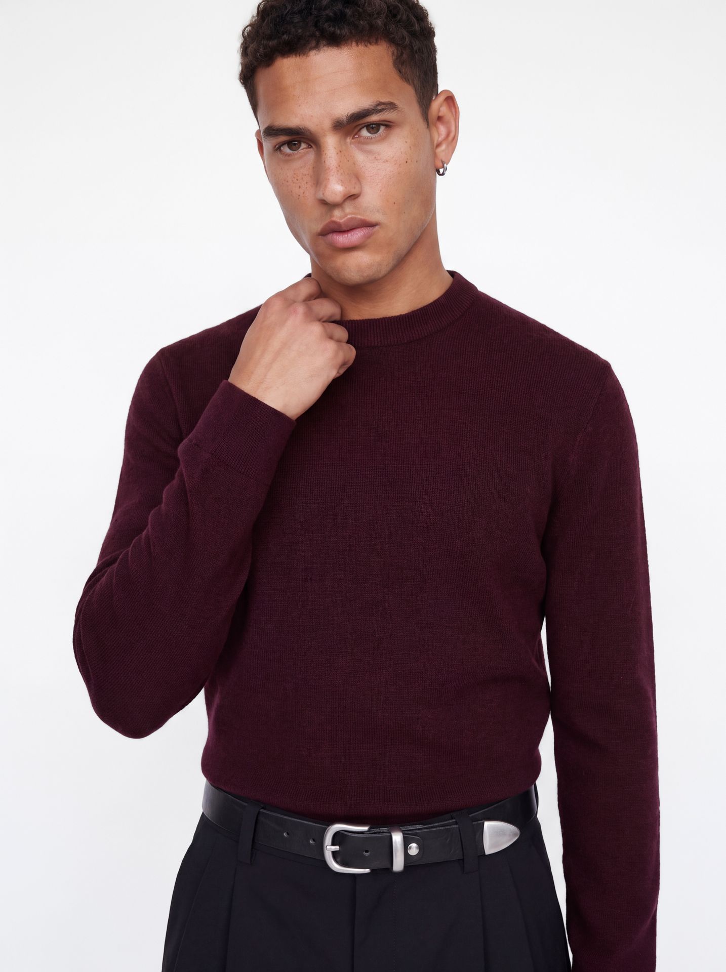 Jack & Jones JPRBLAMILANO STITCH KNIT CREW NECK Bitter Chocolate/Melange 2900169629013