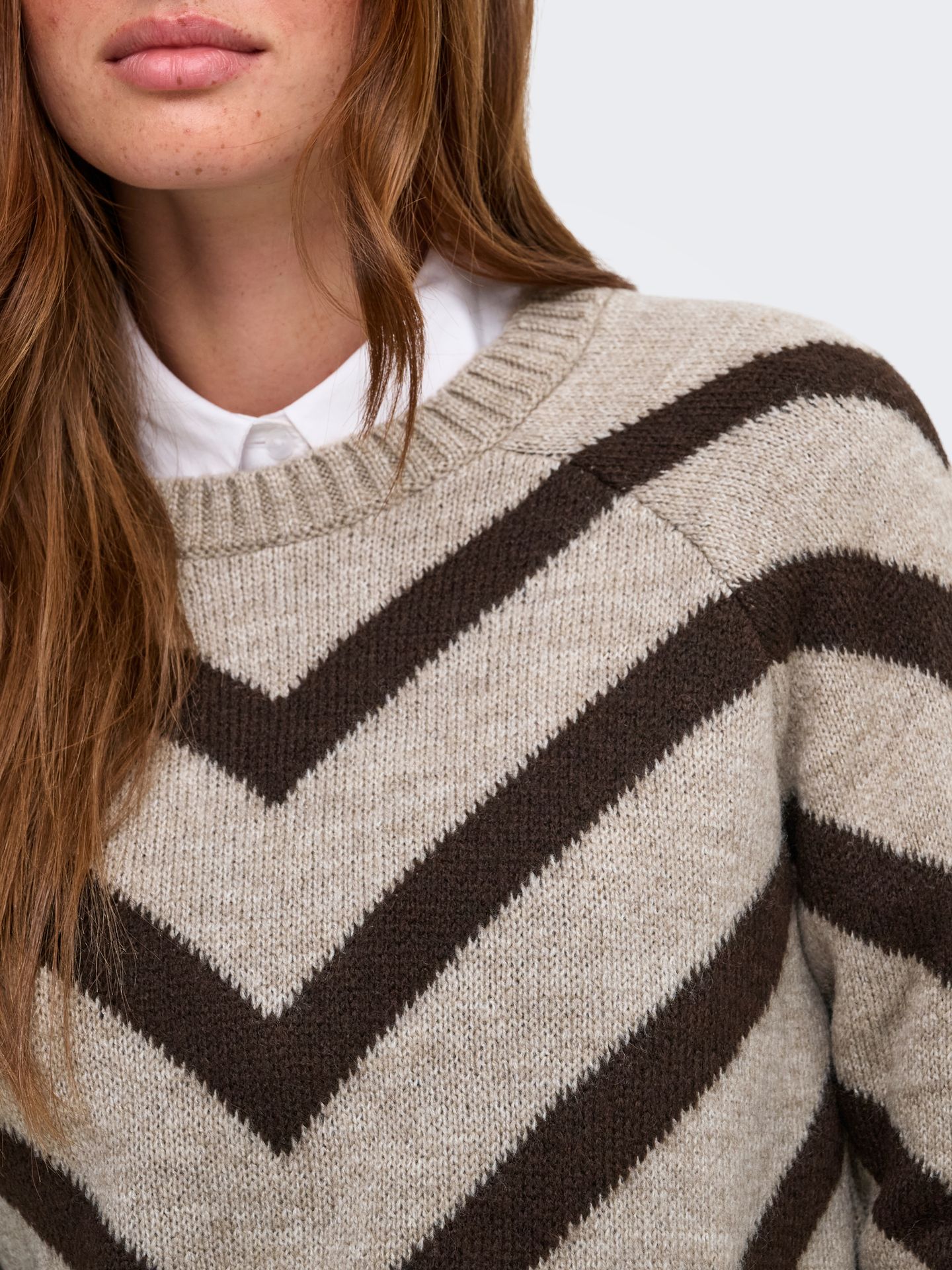 Only ONLELIZA L/S PULLOVER KNT NOOS String/Coffee Bean 2900169464034