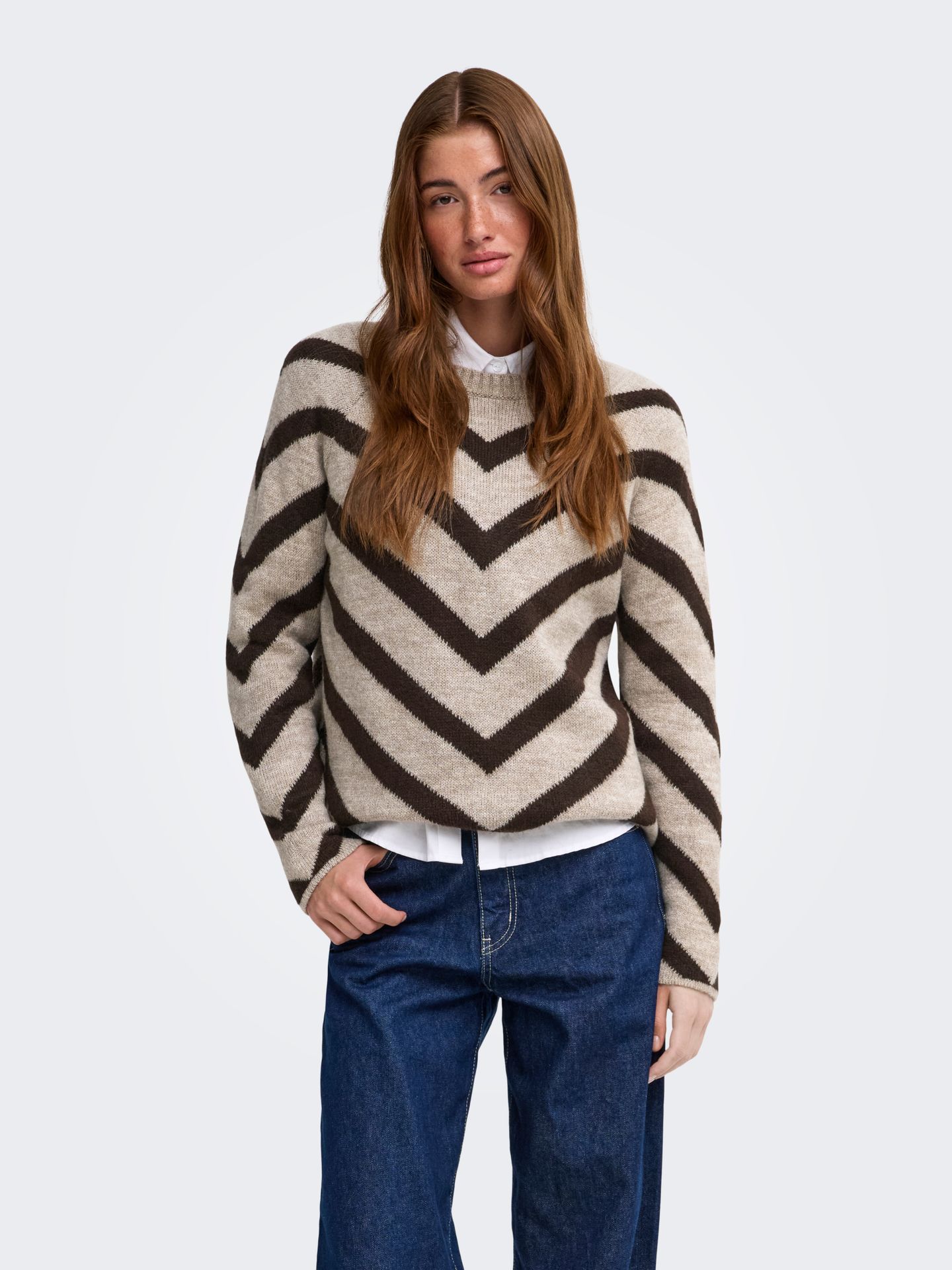 Only ONLELIZA L/S PULLOVER KNT NOOS String/Coffee Bean 2900169464034