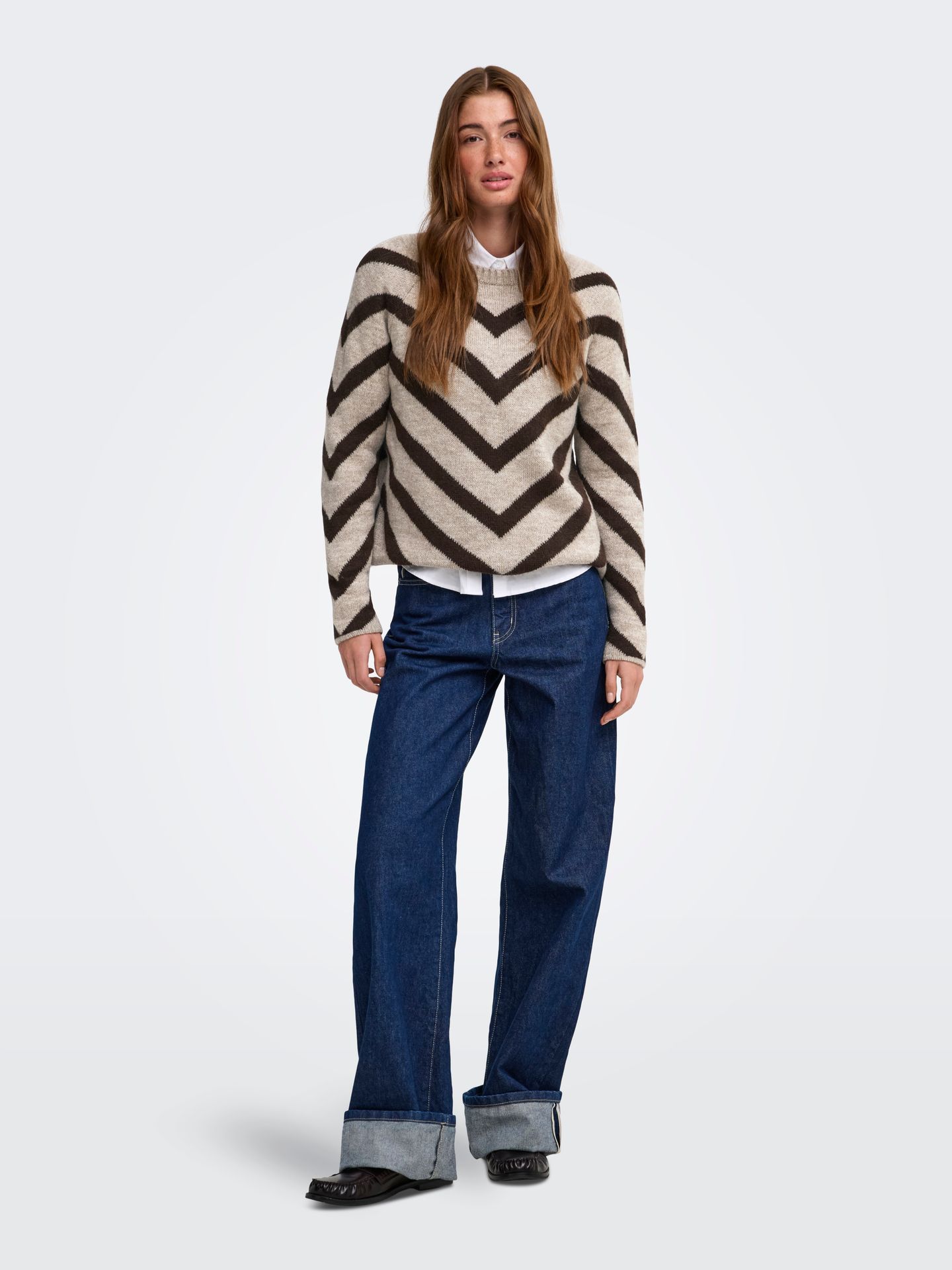 Only ONLELIZA L/S PULLOVER KNT NOOS String/Coffee Bean 2900169464034