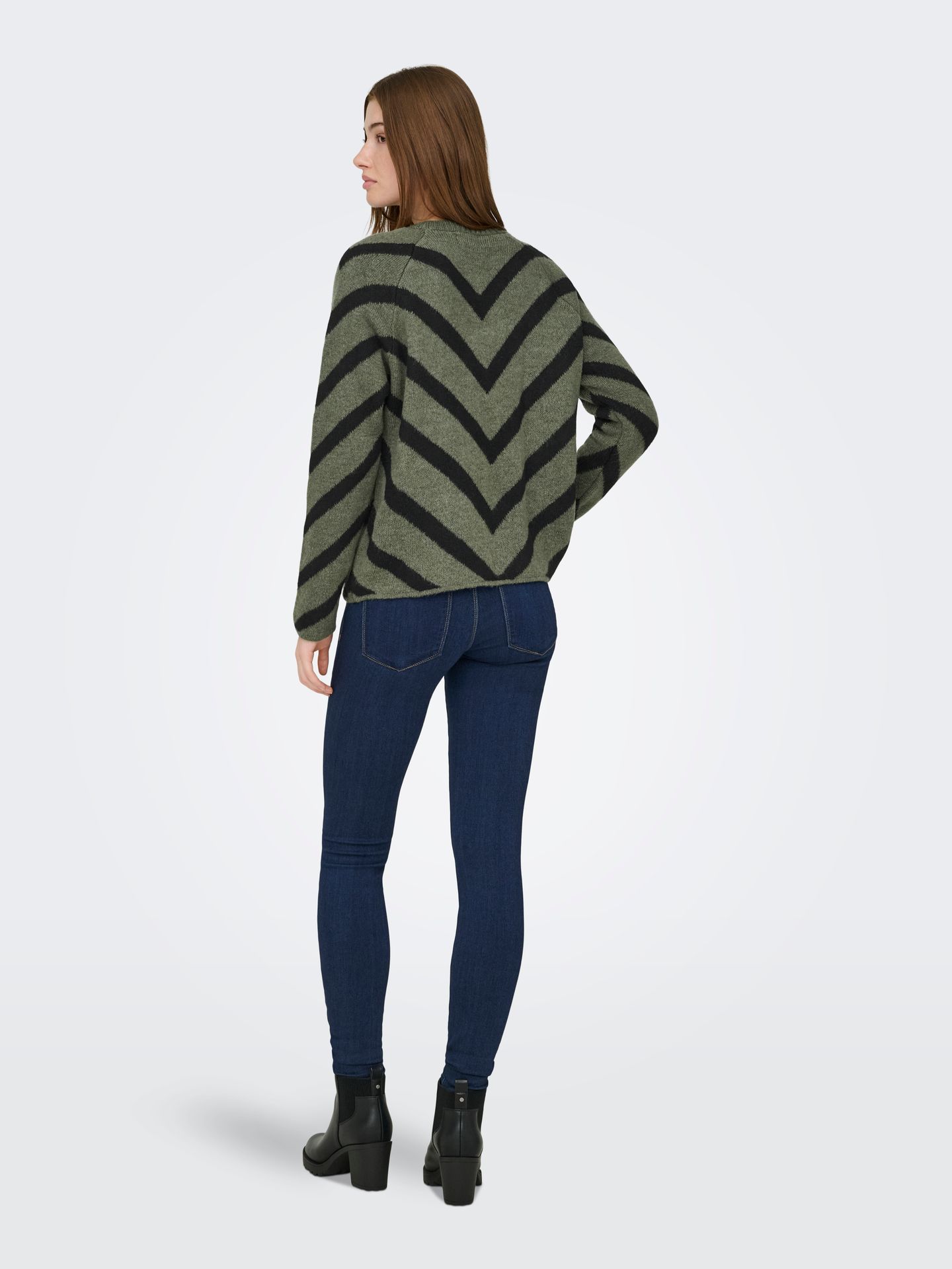 Only ONLELIZA L/S PULLOVER KNT NOOS Lizard/W/ BLACK 2900169717024