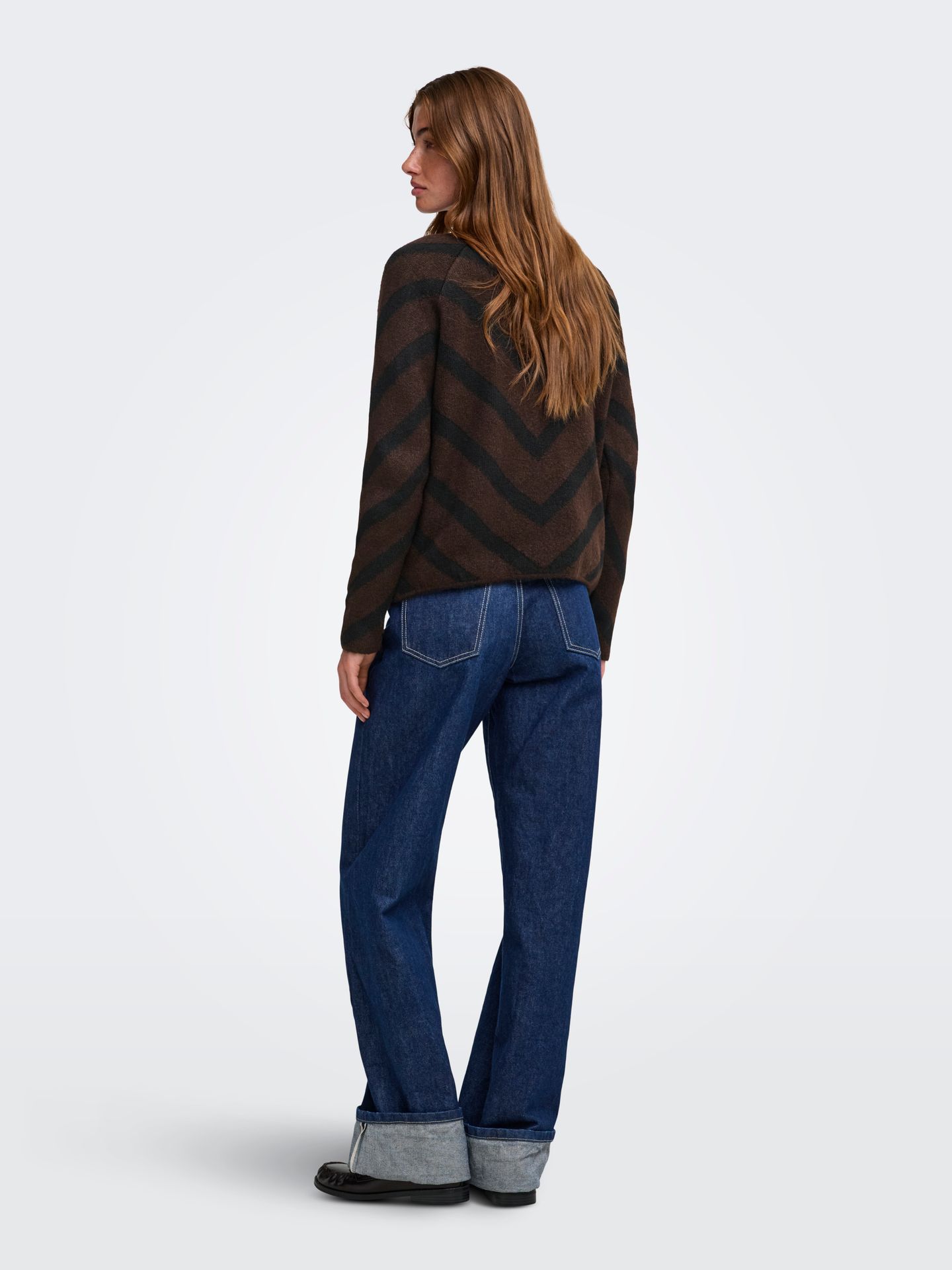 Only ONLELIZA L/S PULLOVER KNT NOOS Coffee Bean/Black 2900171054018
