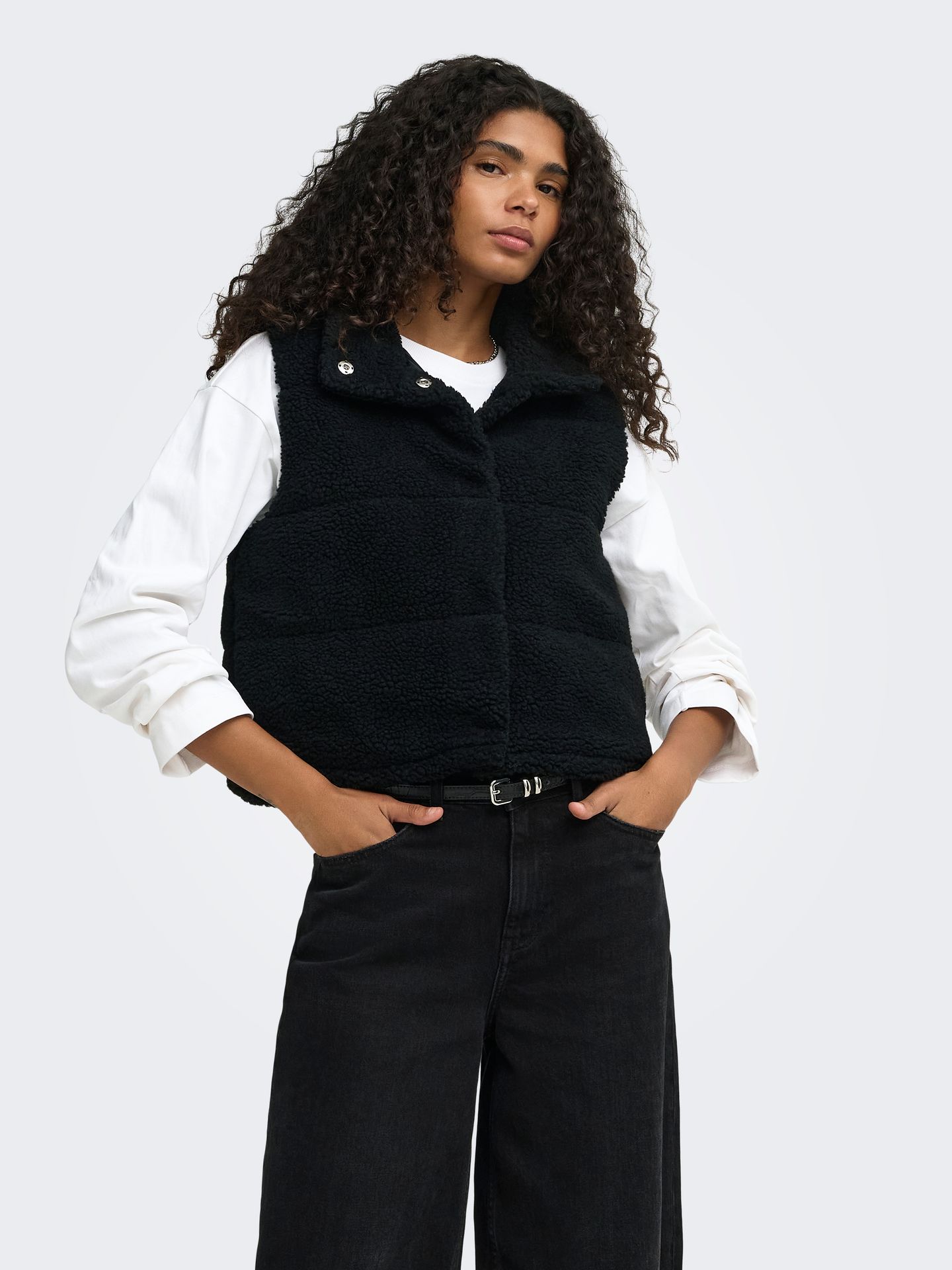 Only ONLSANDRA TEDDY WAISTCOAT LIFE CC O Black 2900149561012