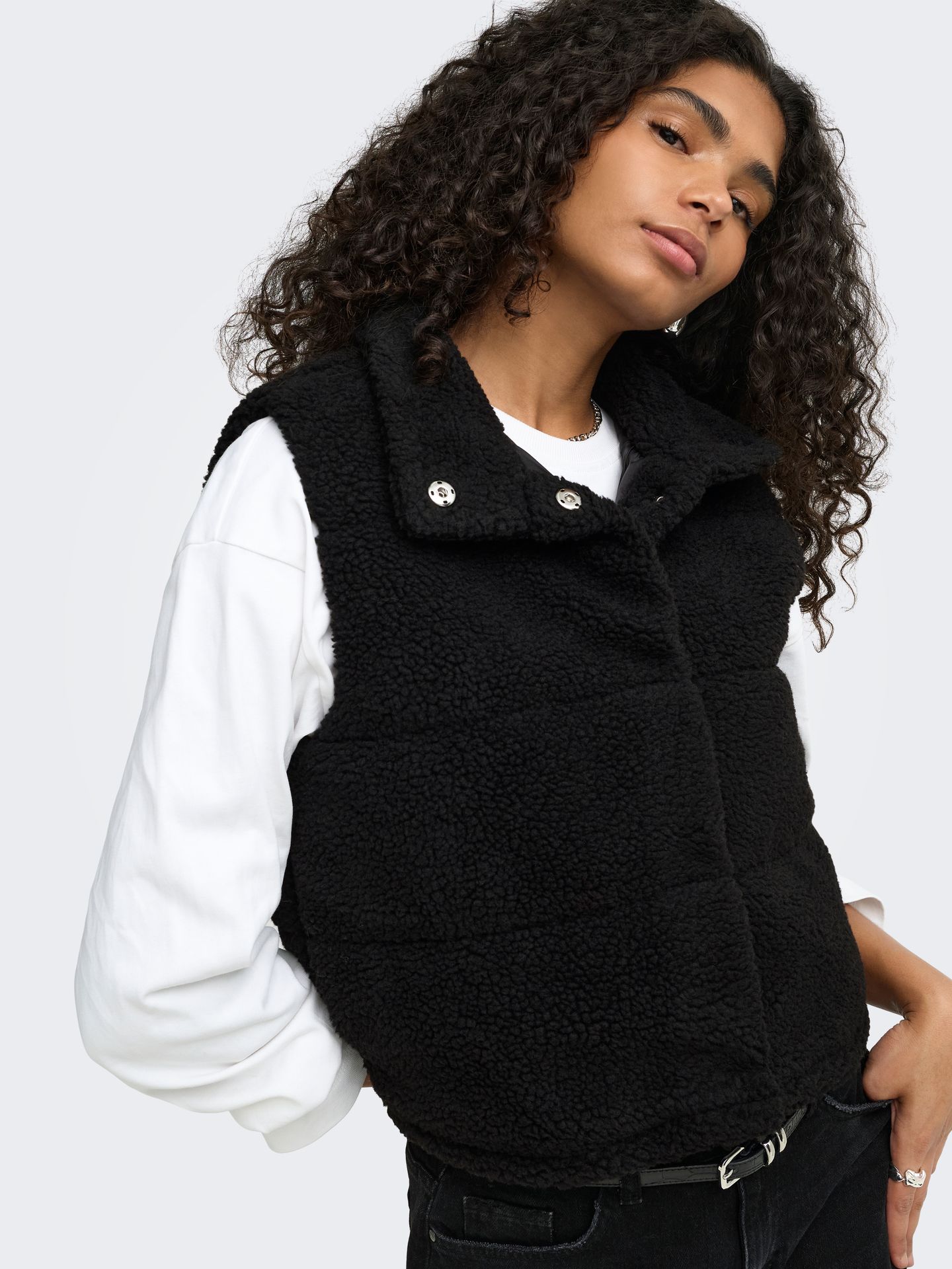 Only ONLSANDRA TEDDY WAISTCOAT LIFE CC O Black 2900149561012