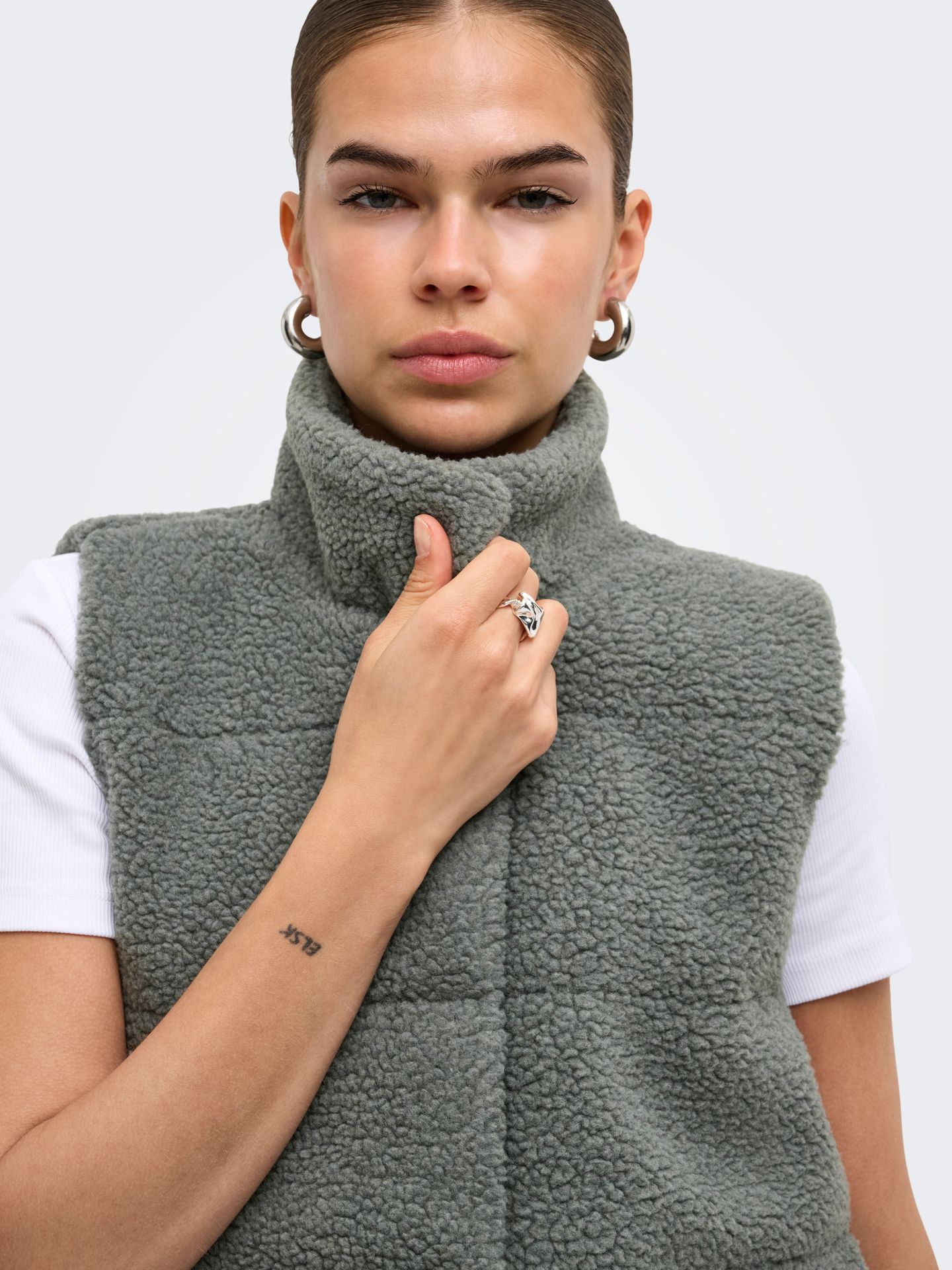 Only ONLSANDRA TEDDY WAISTCOAT LIFE CC O Castor Gray 2900168716035