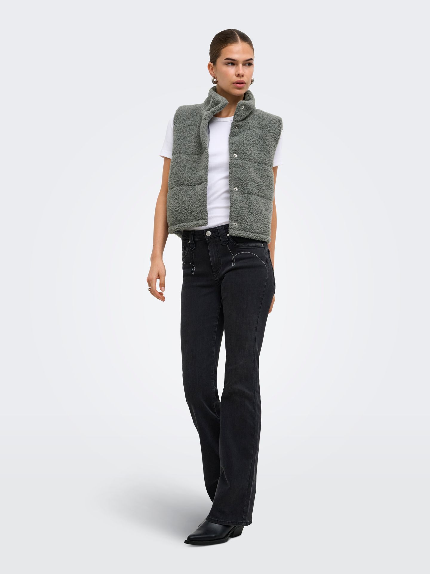Only ONLSANDRA TEDDY WAISTCOAT LIFE CC O Castor Gray 2900168716035