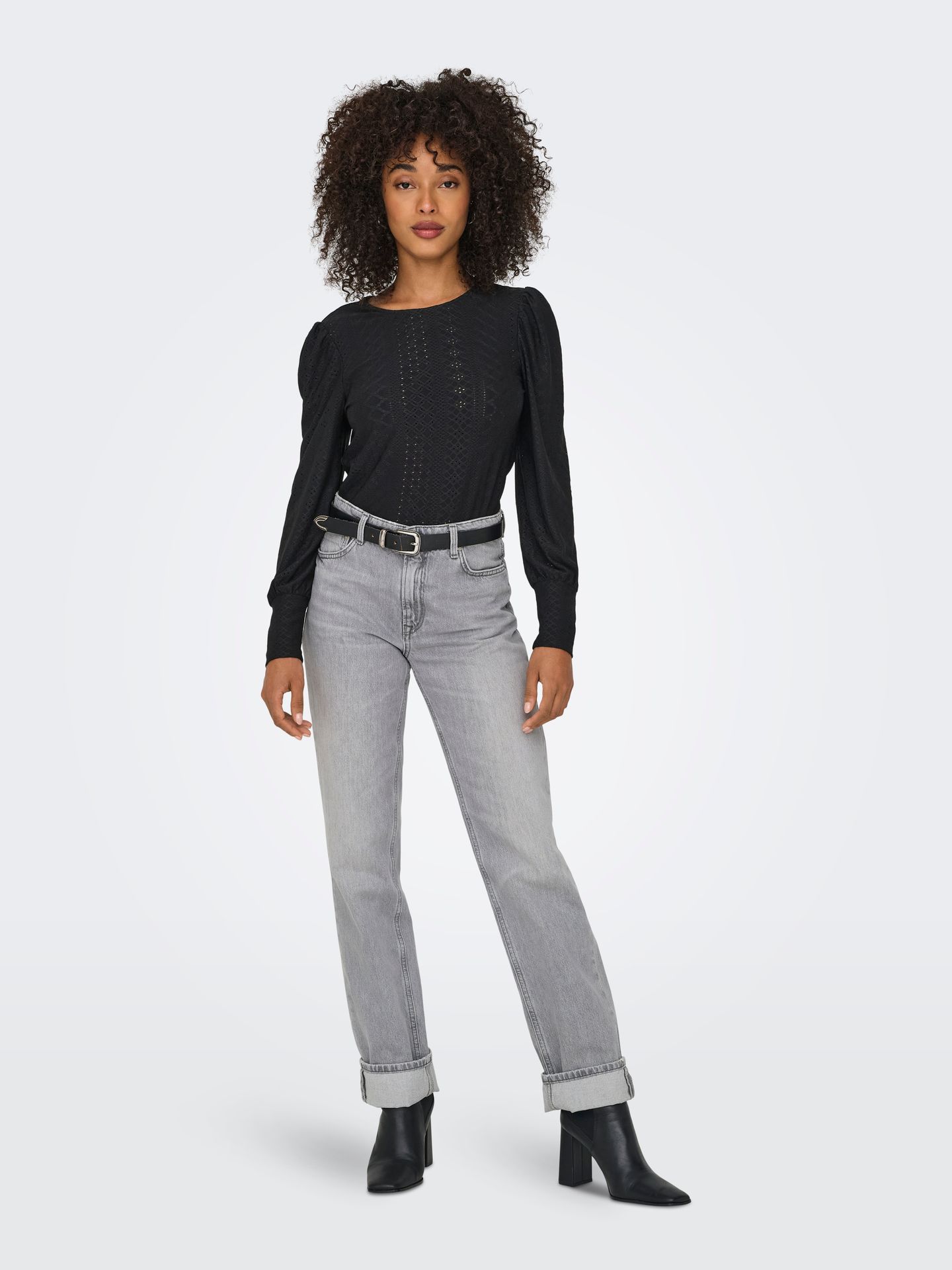 Only ONLSANDRA L/S PUFF TOP JRS NOOS Black 2900149608014