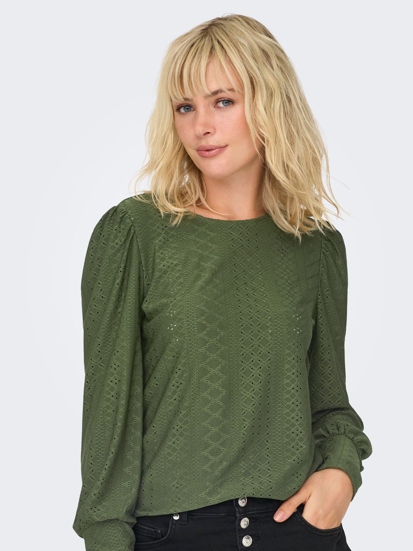 ONLSANDRA L/S PUFF TOP JRS NOOS