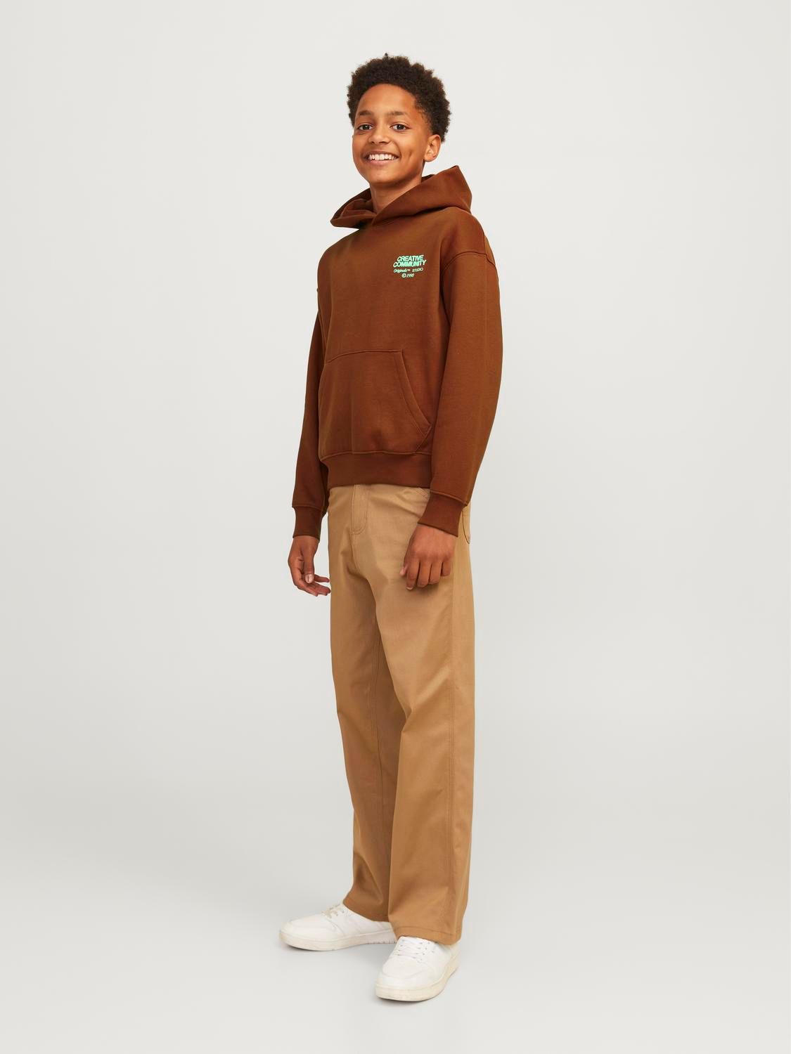 Jack & Jones JORNOHO BACK GRAPHIC SWEAT HOOD JNR Brandy Brown/VOLUME 00109589-EKA26011400002440