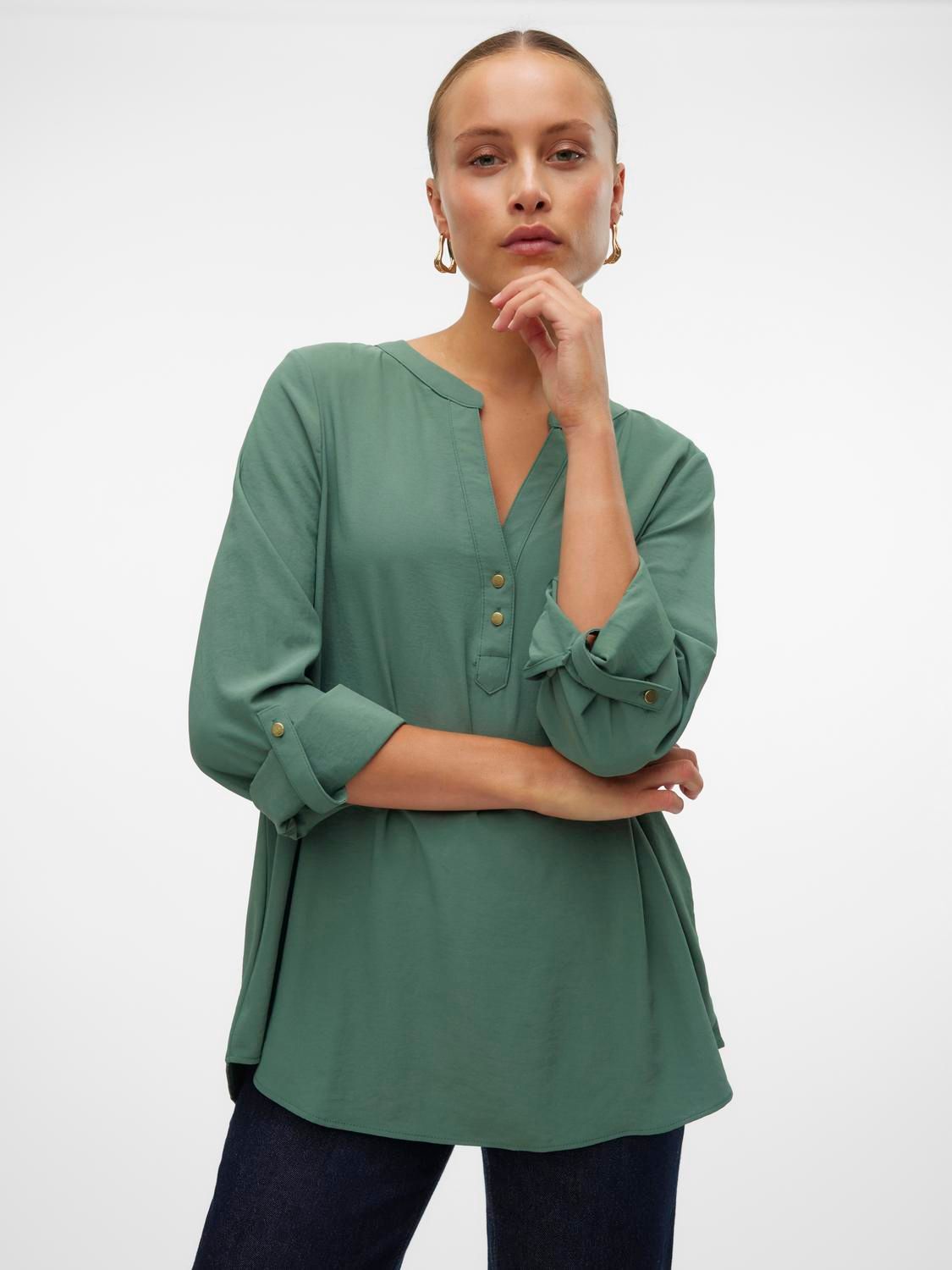 Vero Moda VMANI LS TOP WVN GA NOOS Dark Forest 2900149584011