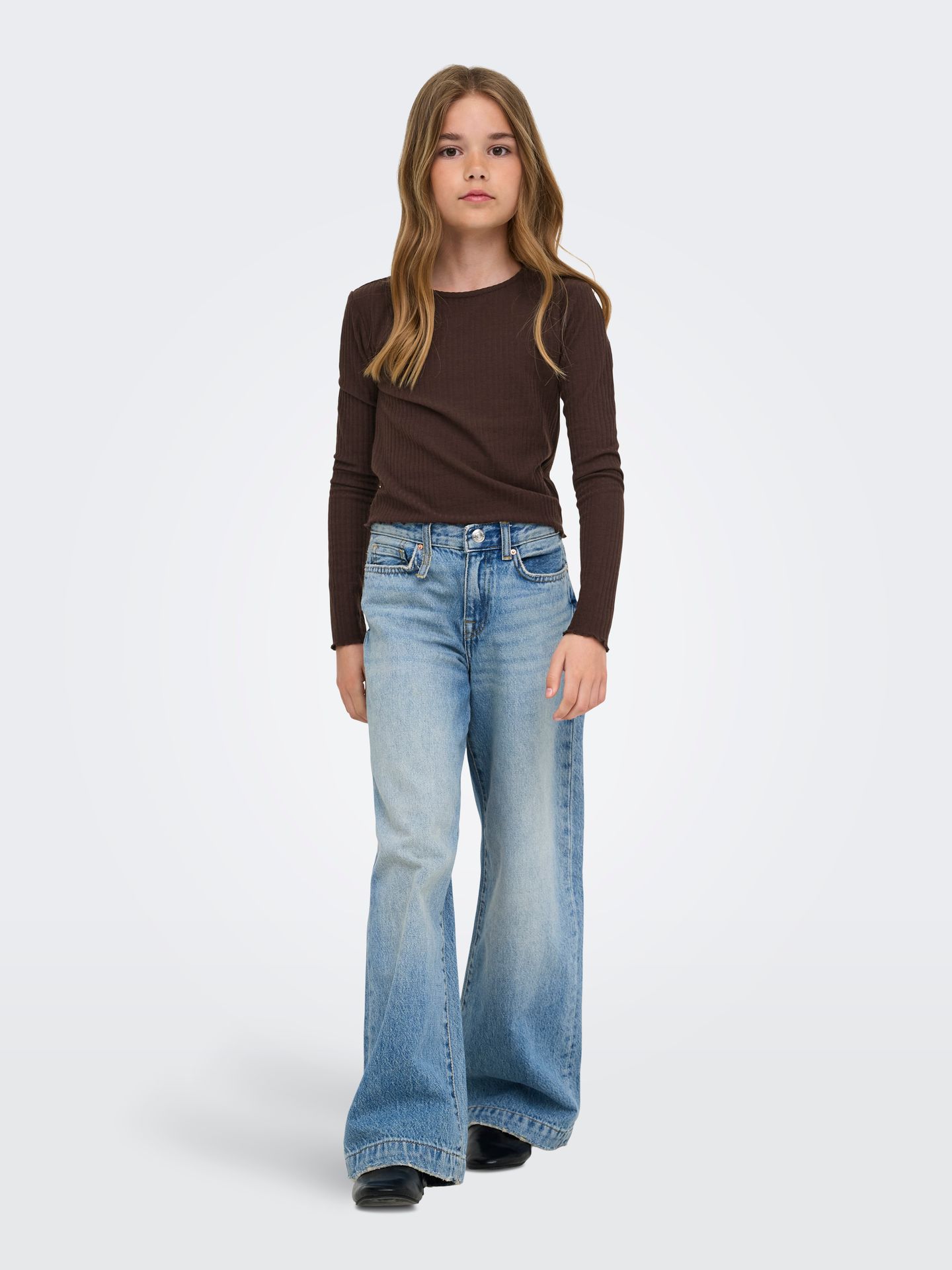Kids Only KOGNELLA L/S O-NECK TOP JRS NOOS Coffee Bean 2900167930029