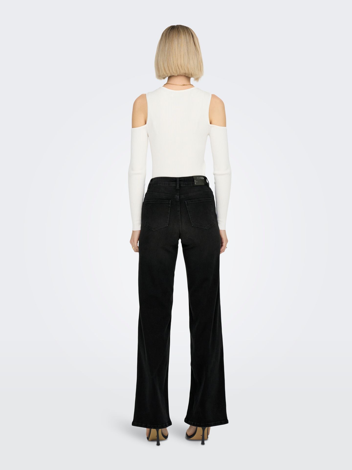 Only ONLMADISON BLUSH HW WIDE DNM CRO099 Washed Black 2900149593174