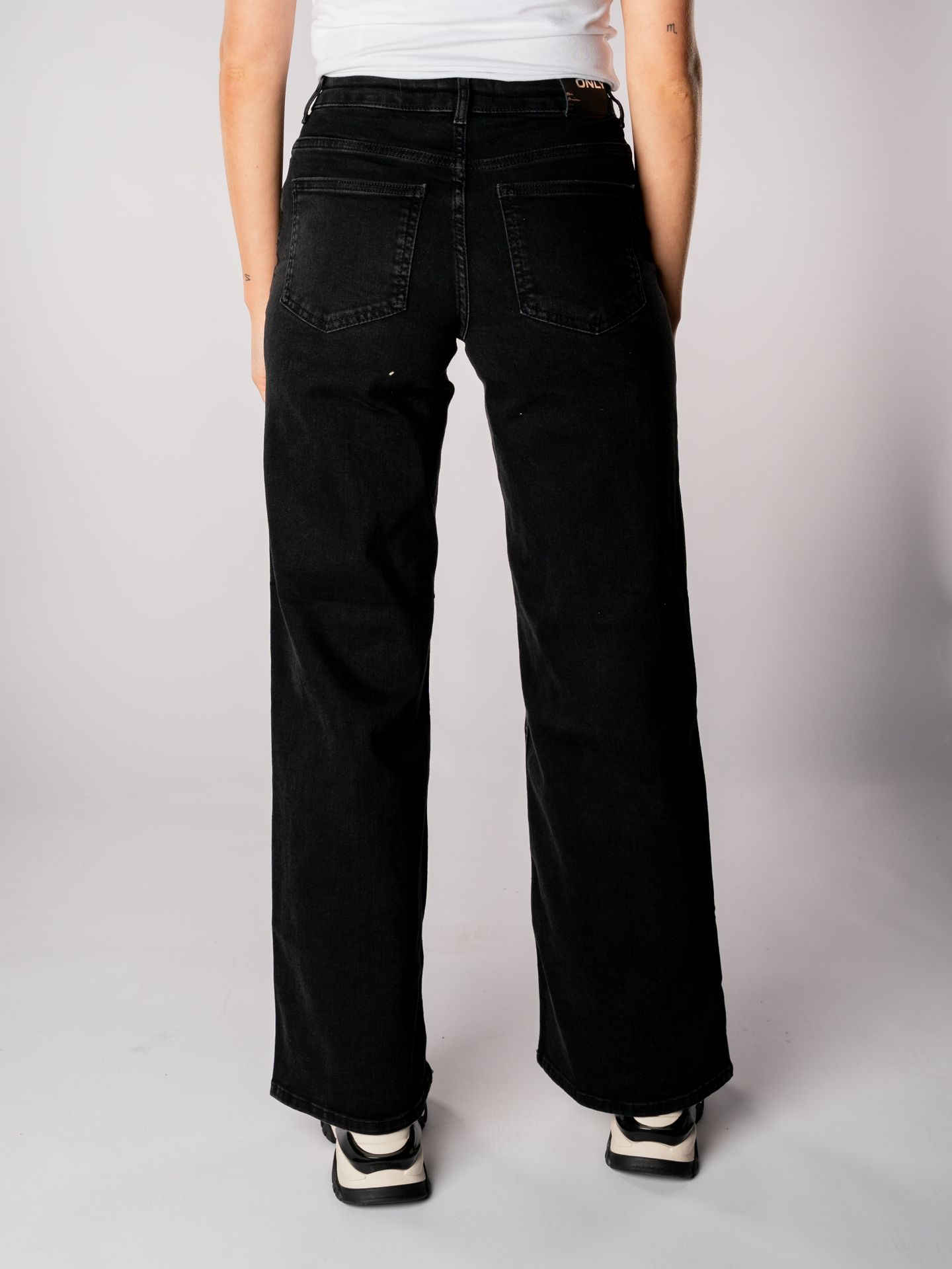 Only ONLMADISON BLUSH HW WIDE DNM CRO099 Washed Black 2900149593174