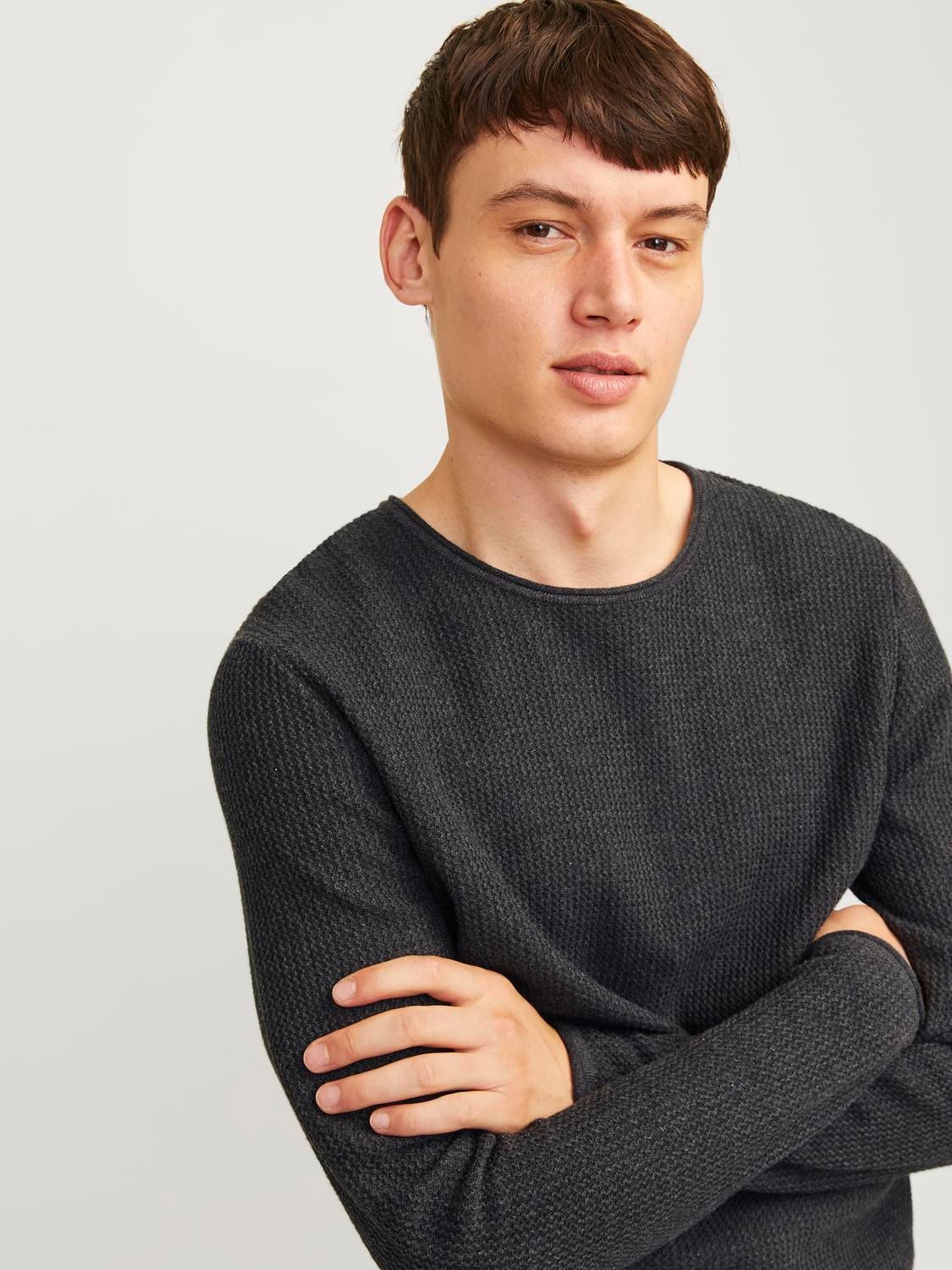 Jack & Jones JJECOOPER KNIT CREW NECK NOOS Dark Grey Melange 2900149602012 Jack & Jones JJECOOPER KNIT CREW NECK NOOS Dark Grey Melange 2900149602012