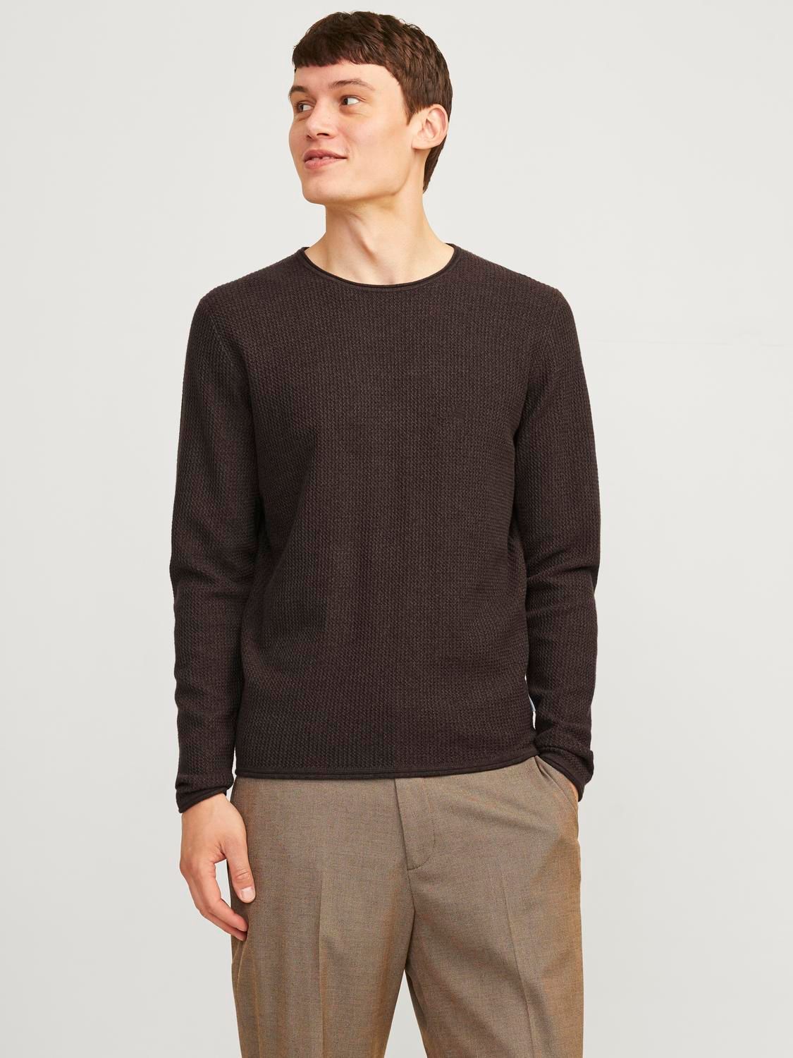 Jack & Jones JJECOOPER KNIT CREW NECK NOOS Mulch 00109599-EKA26011400001307