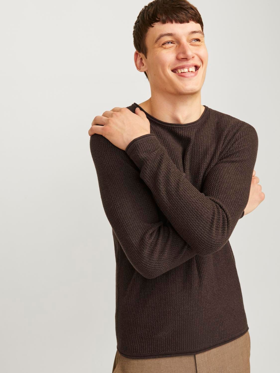 Jack & Jones JJECOOPER KNIT CREW NECK NOOS Mulch 2900149600025 Jack & Jones JJECOOPER KNIT CREW NECK NOOS Mulch 2900149600025