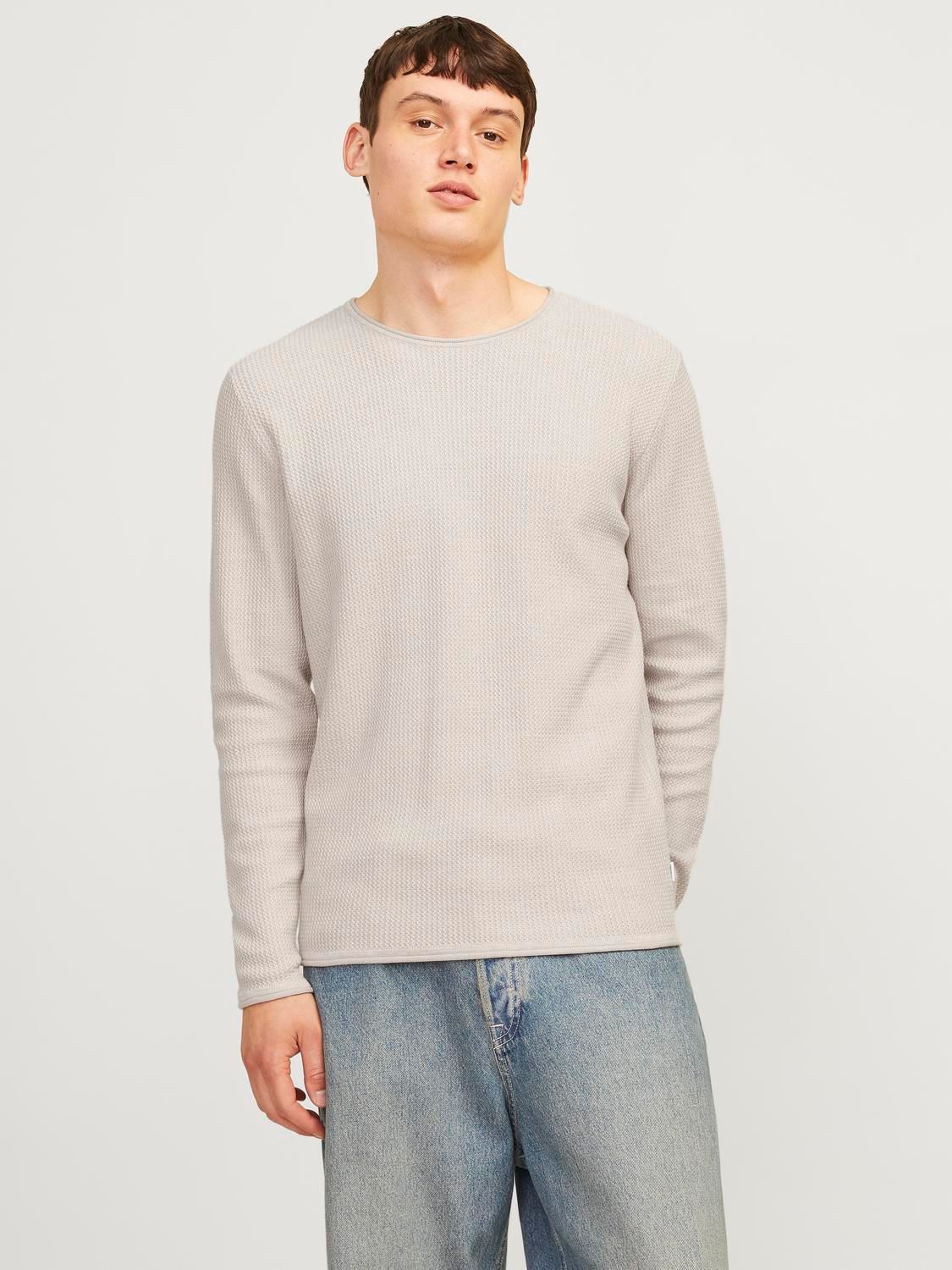 Jack & Jones JJECOOPER KNIT CREW NECK NOOS Oatmeal/Melange 00109599-EKA26011400001959