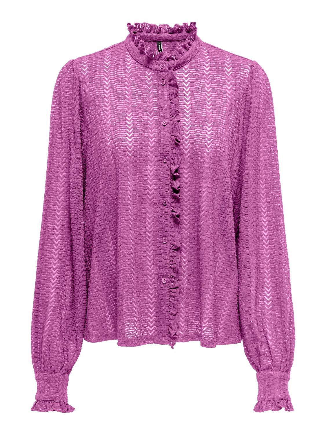 Only ONLISABELLE L/S PLACKET RUFFLE TOP Liatris 2900149633054