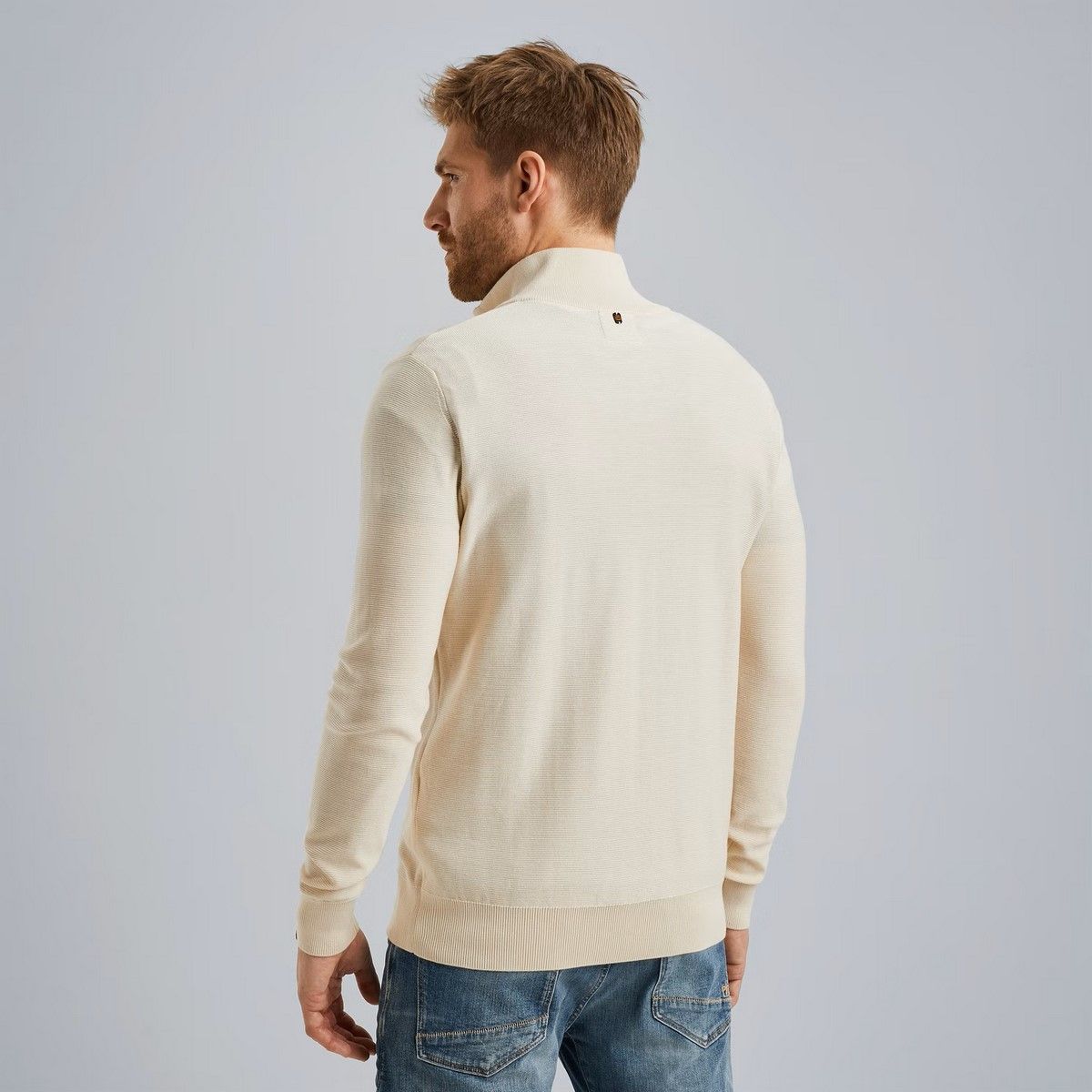 Pme Legend Half zip collar cotton modal Bone White 2900149655032 Pme Legend Half zip collar cotton modal Bone White 2900149655032