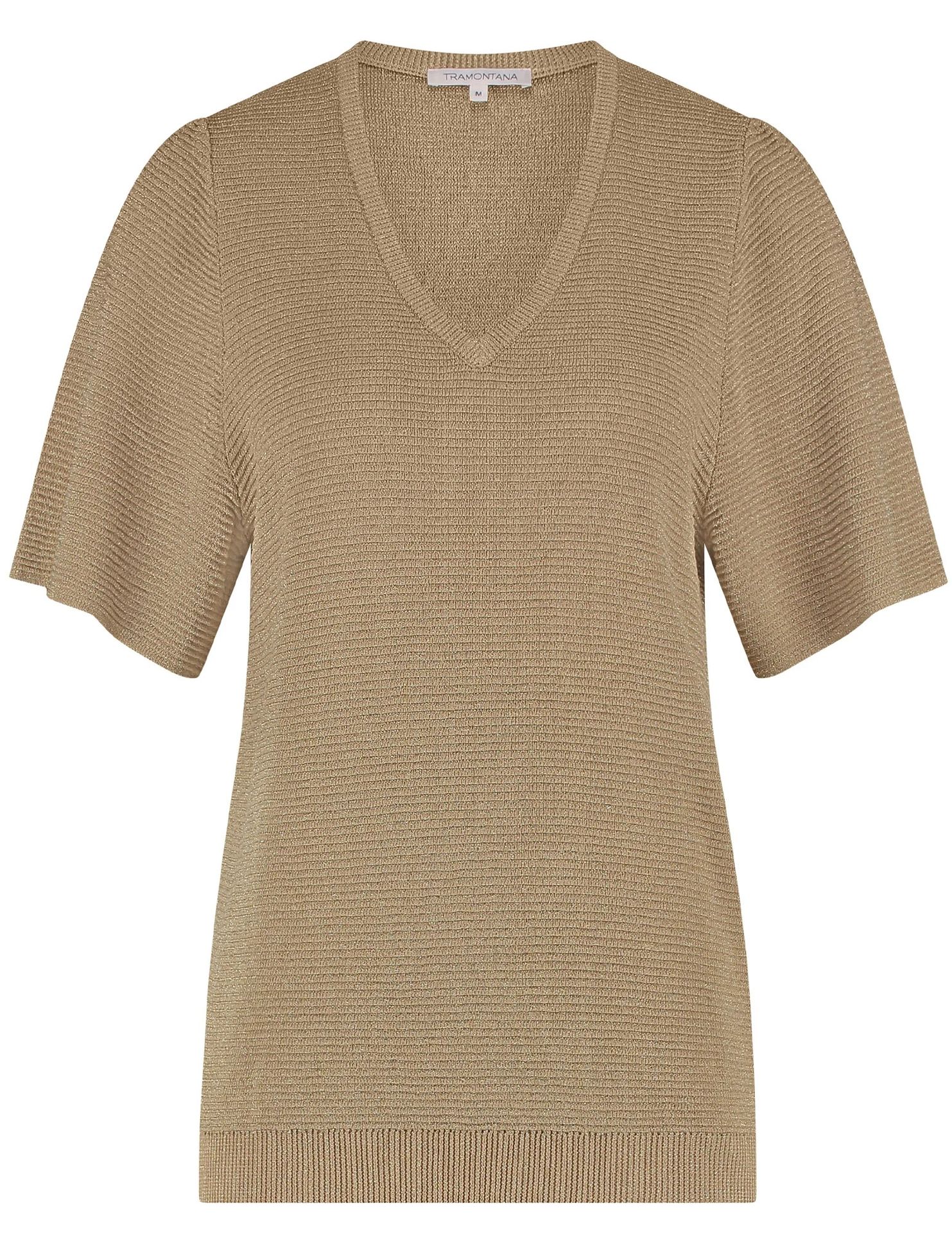 Tramontana V-Neck Lurex Jumper Sand 002000 2900149703047