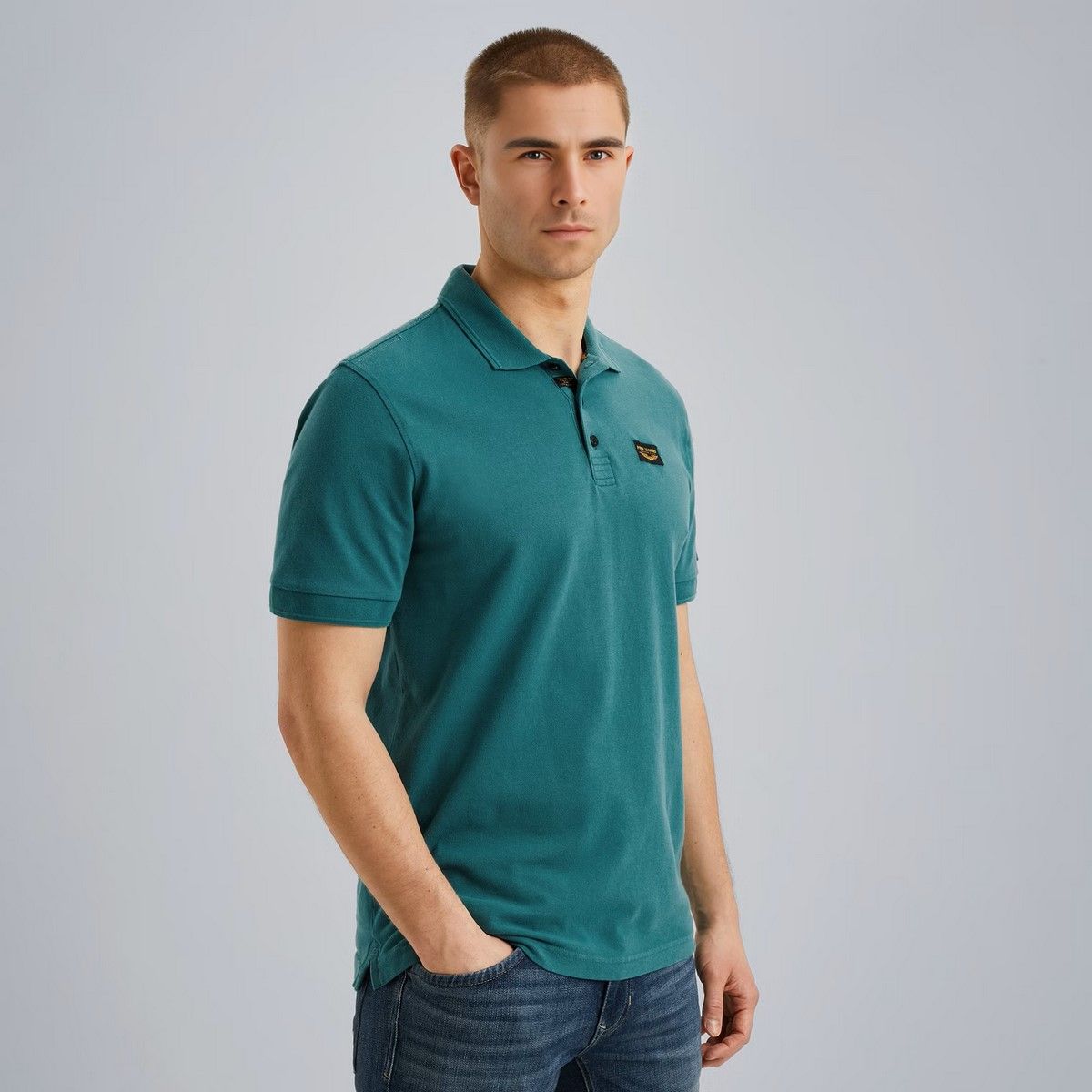 Short sleeve polo trackway polo