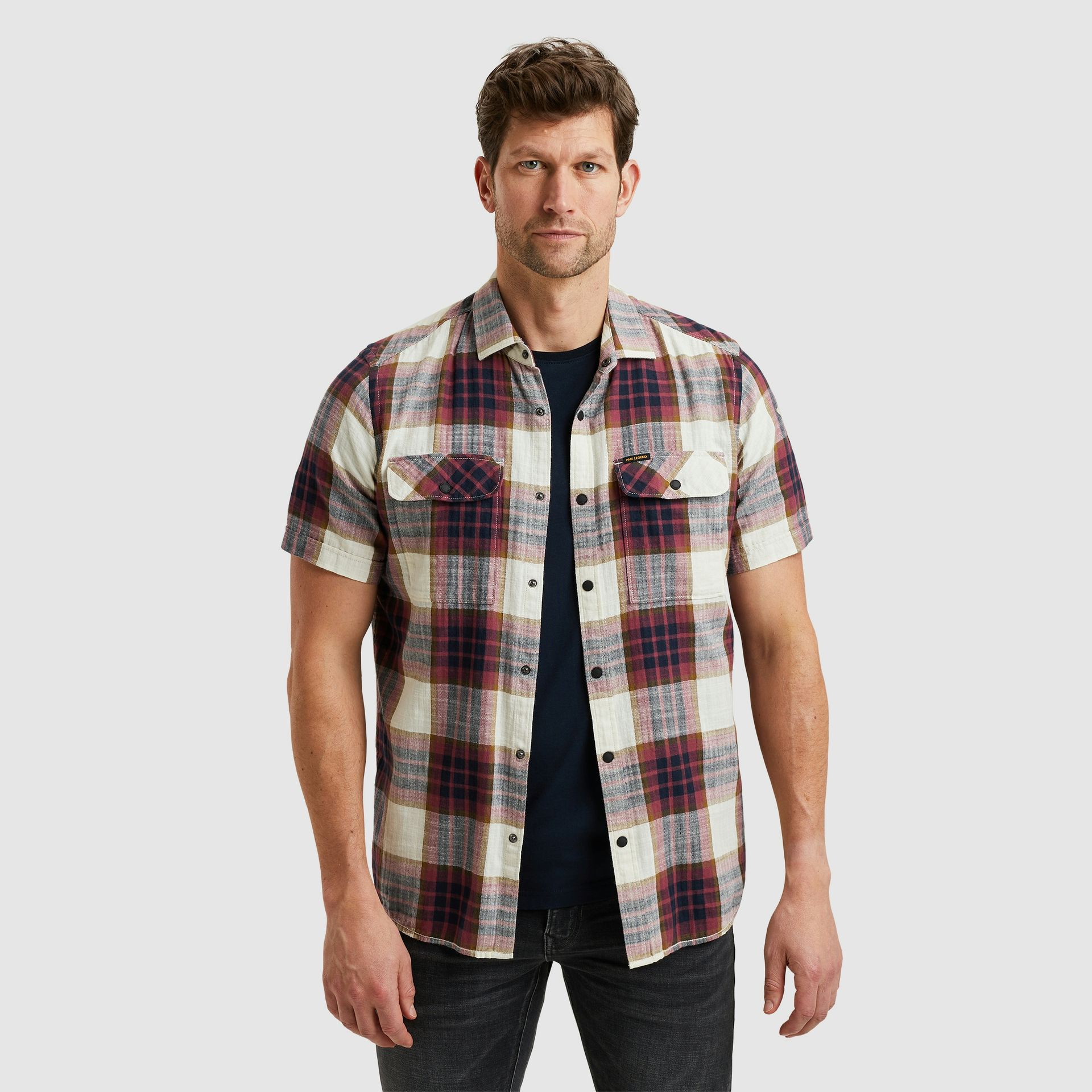 Pme Legend Short Sleeve Shirt Y/D Slub Herrin Dry Rose 2900149729023