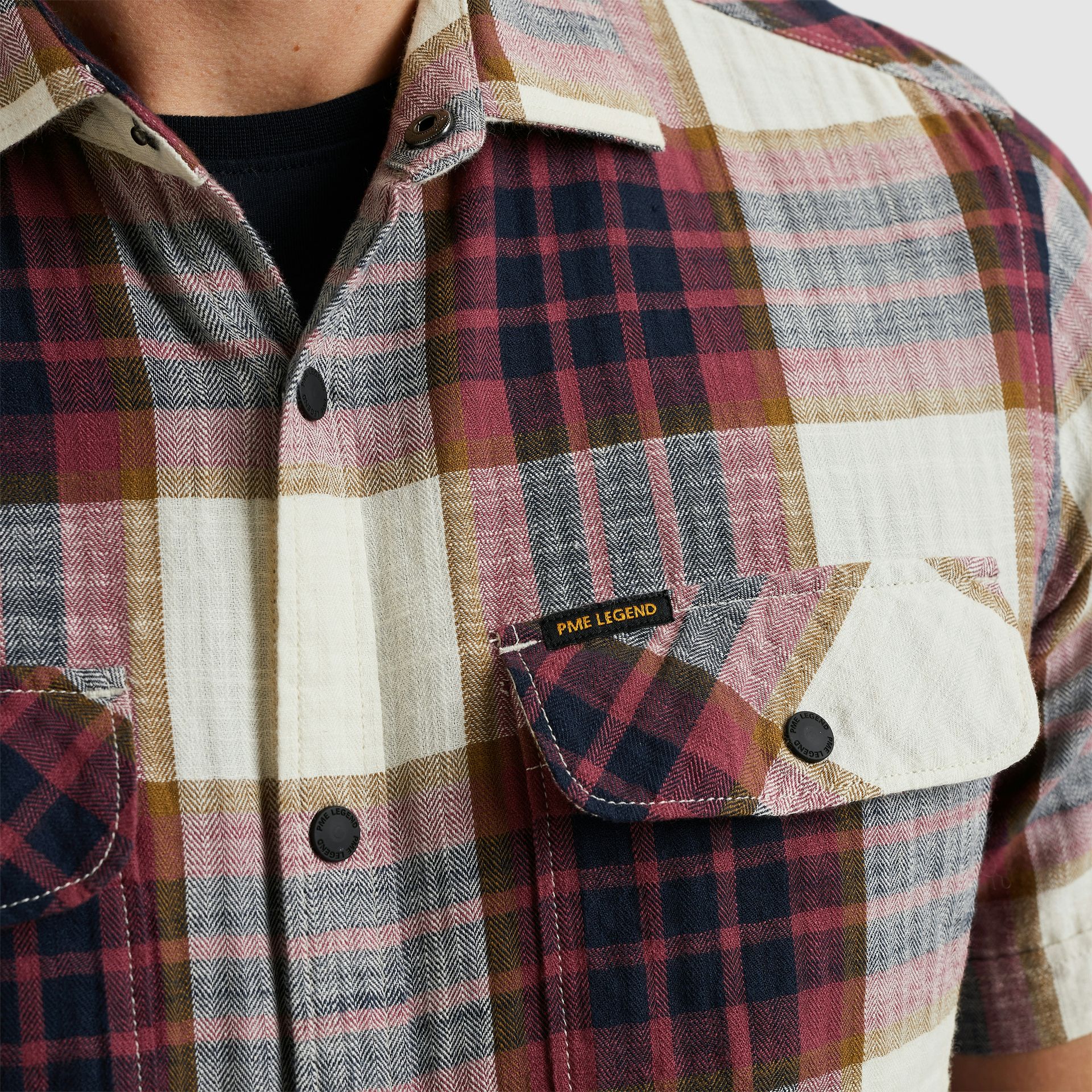 Pme Legend Short Sleeve Shirt Y/D Slub Herrin Dry Rose 2900149729023