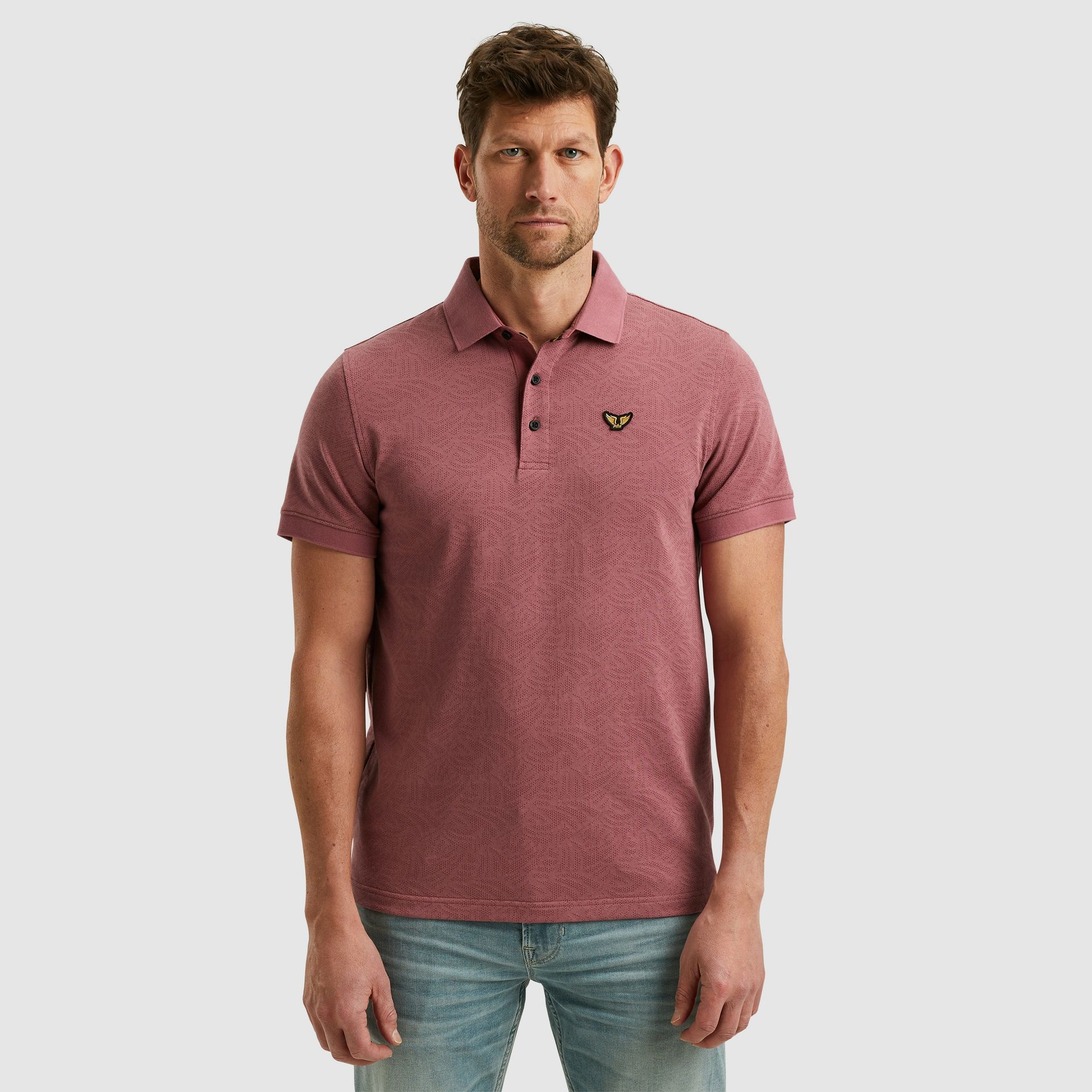 Pme Legend Short sleeve polo Jacquard jersey Dry Rose 2900149744040