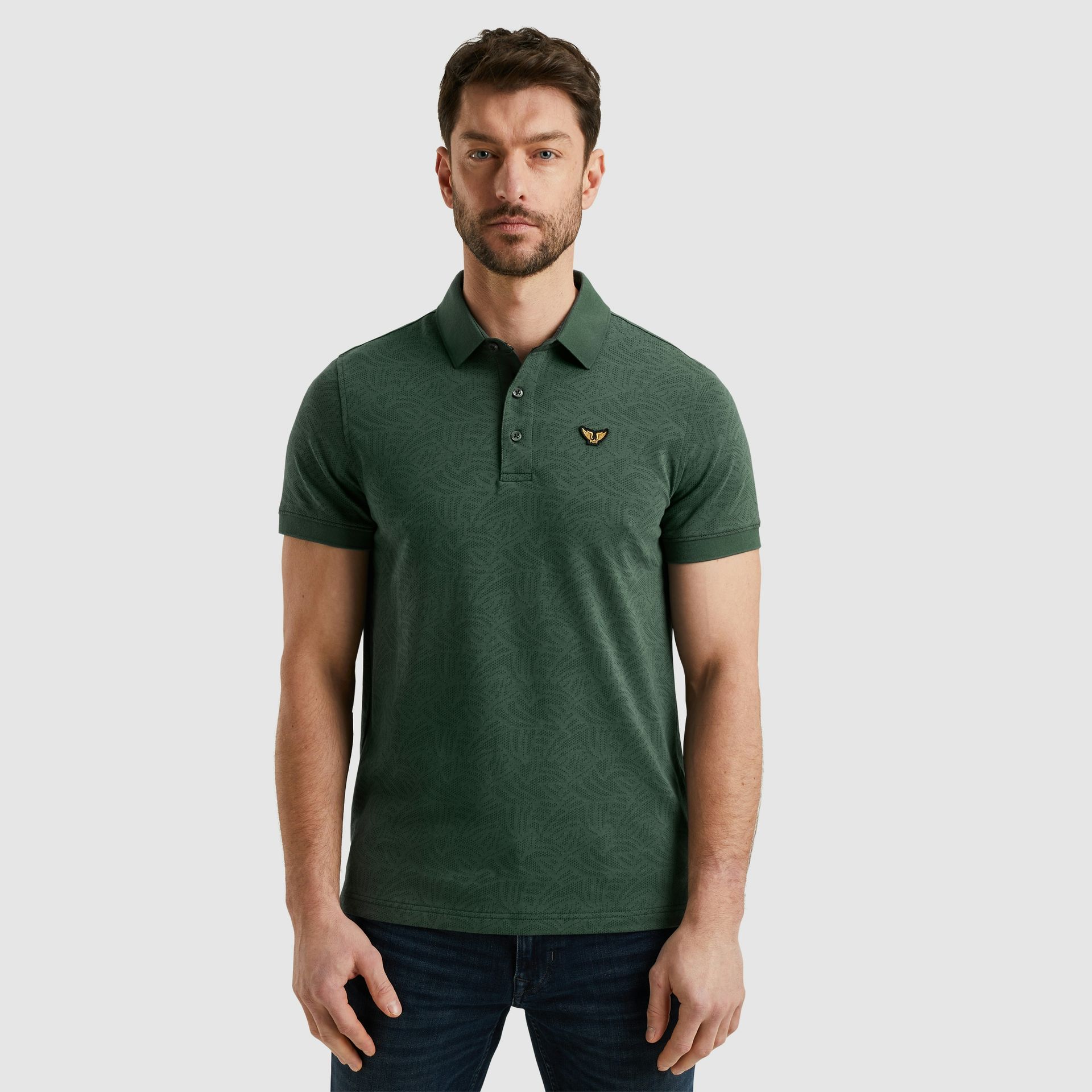 Pme Legend Short sleeve polo Jacquard jersey Green Gables 2900149745047