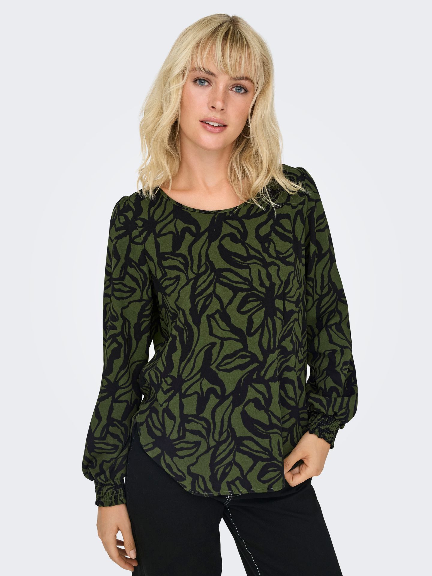 Only loONLELITE LIFE L/S TOP NOOS PTM Rifle Green/Bloom drawing 2900149811025